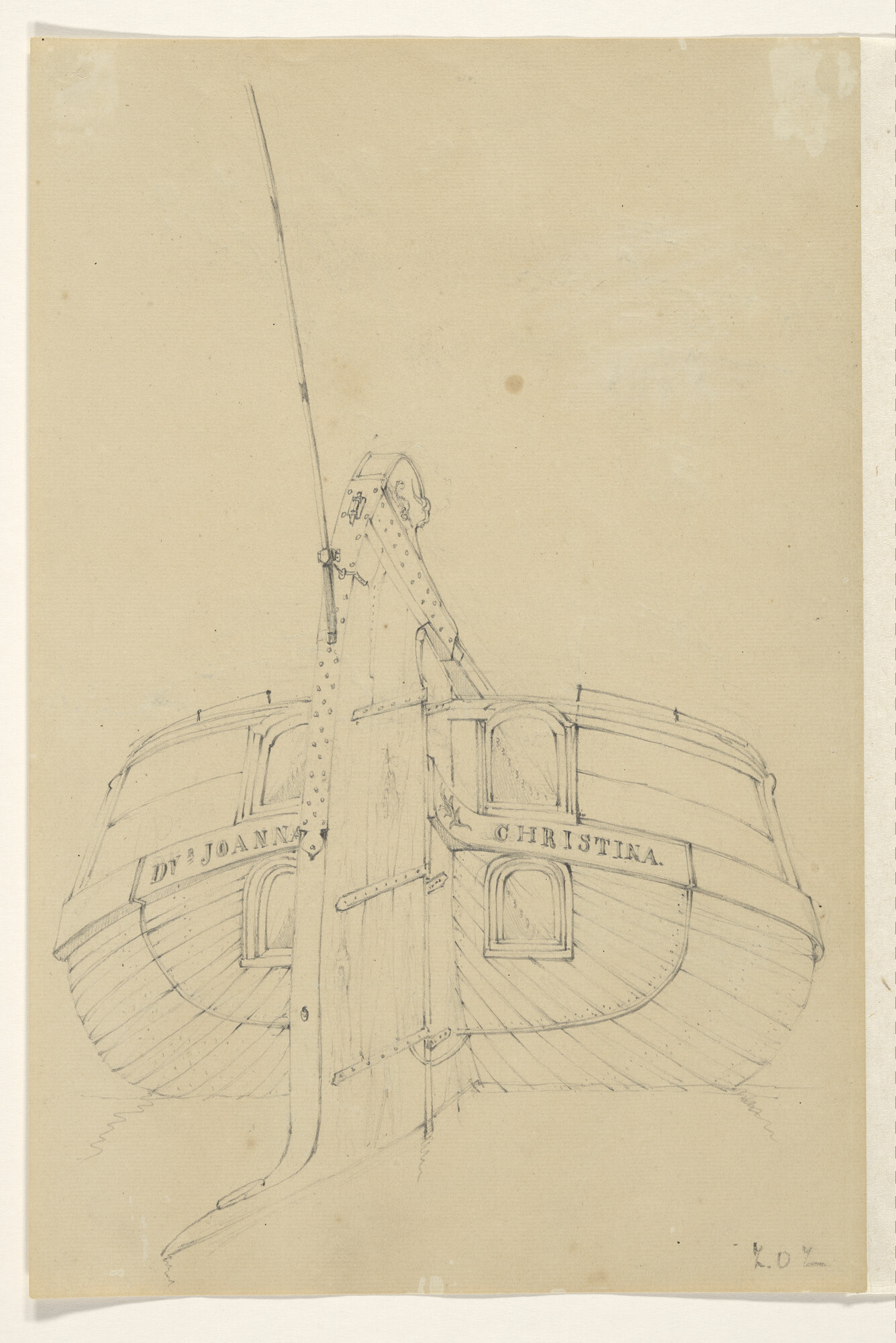 A.0149(0521); De paviljoenpoon 'De Vrouw Johanna Christina'; tekening
