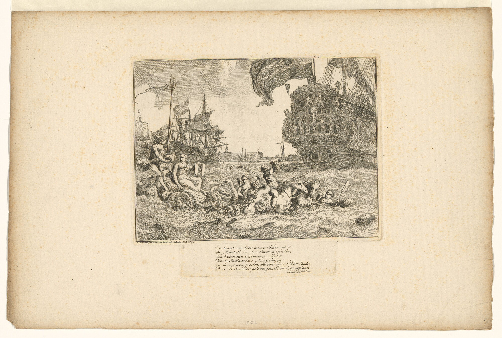 A.0145(166)04; Allegorie op de maritieme macht van Amsterdam; prent
