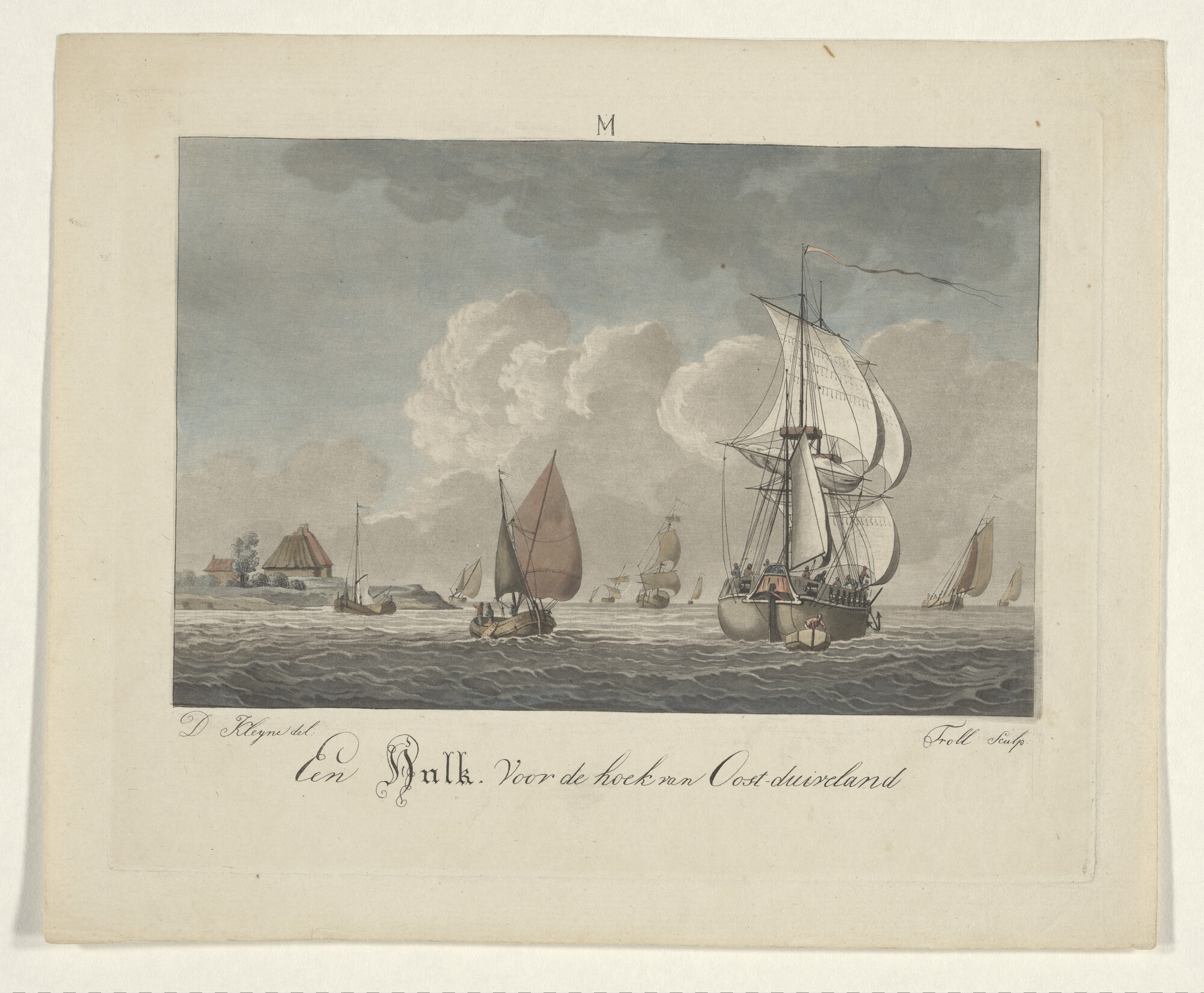 A.0149(0199); Een hulk varend ter hoogte van Oost-Duiveland; prent