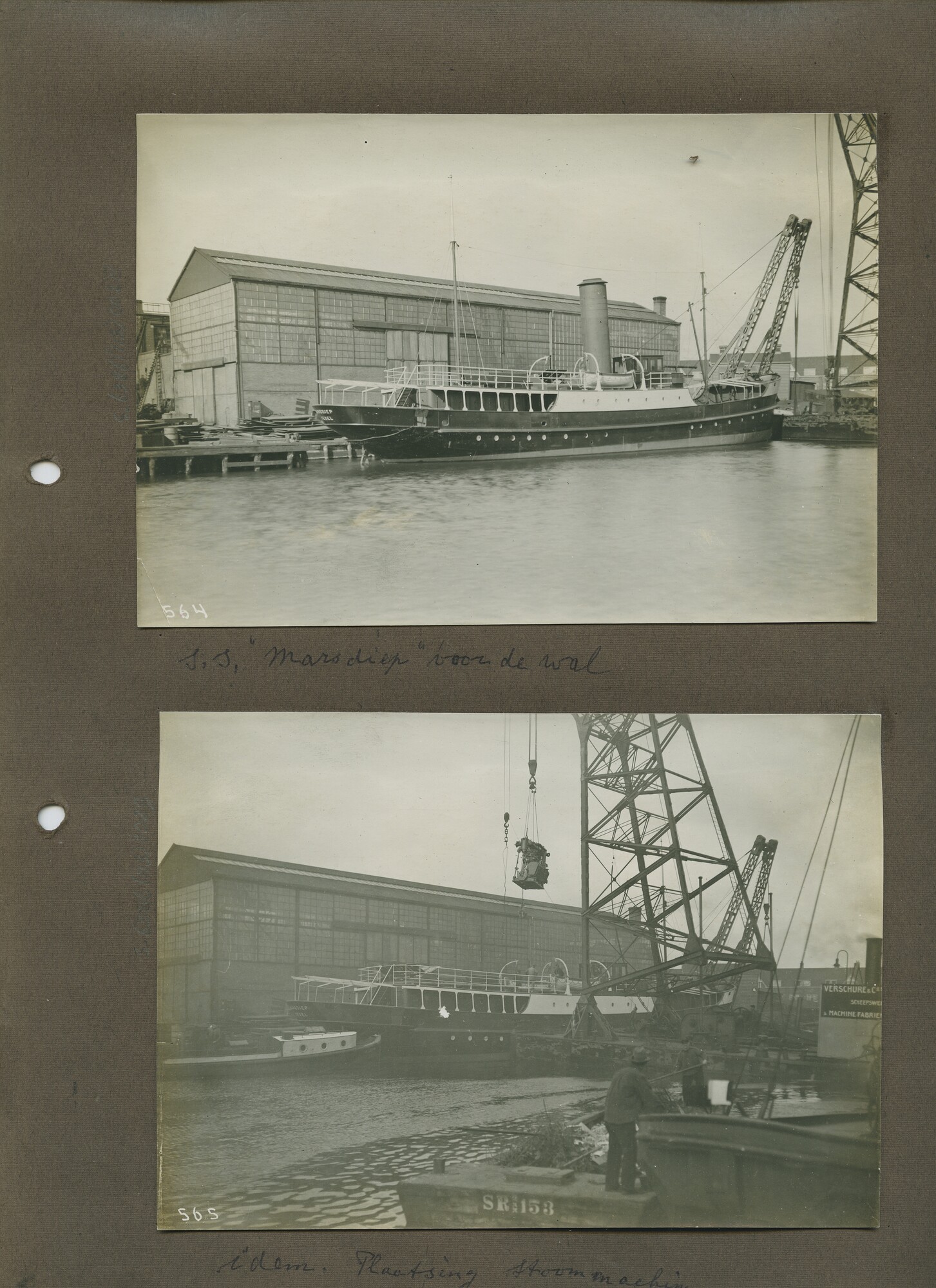 S.6386(113)0028; Foto van ss. Marsdiep voor de wal; foto
