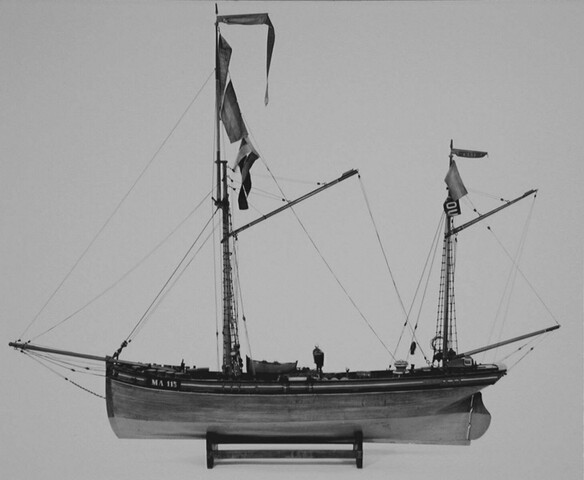 A.0082; Model van de vissloep De Jonge Gerrit; scheepsmodel
