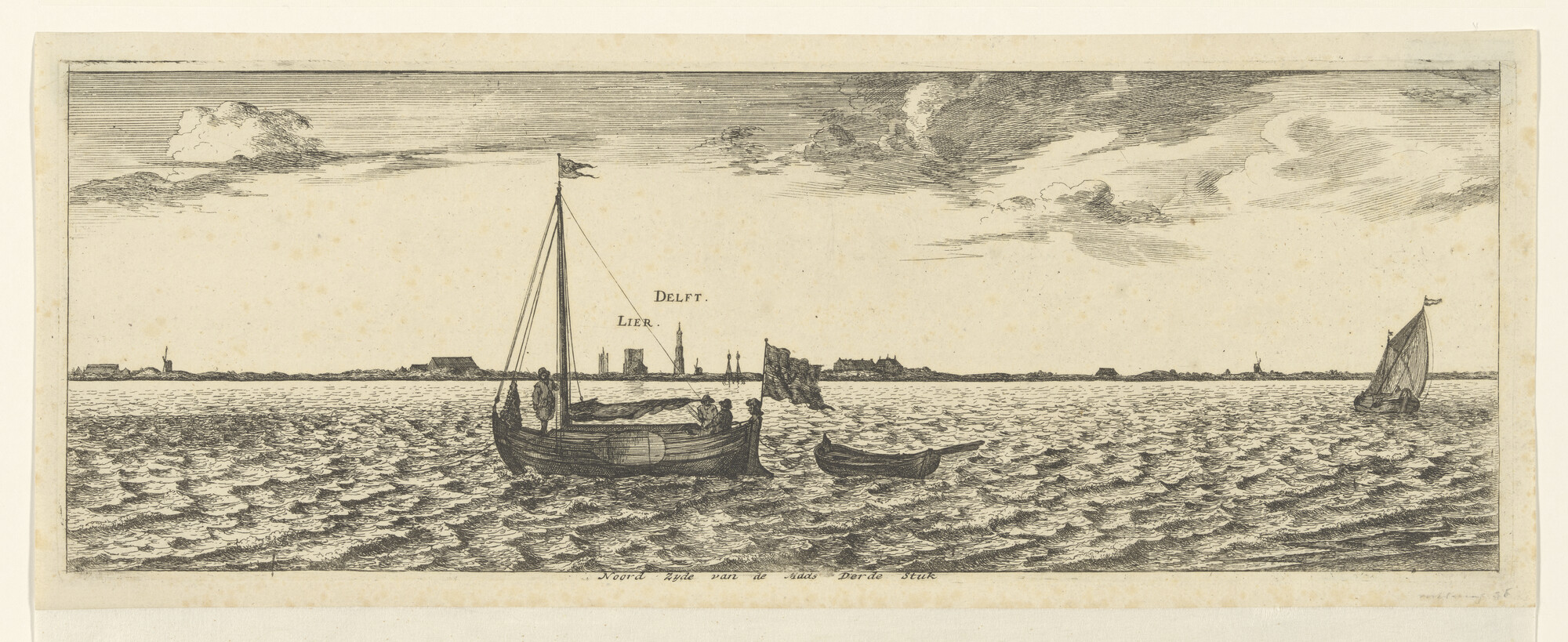 A.0149(0684); De noordzijde van de Maas met uitzicht op Delft; prent