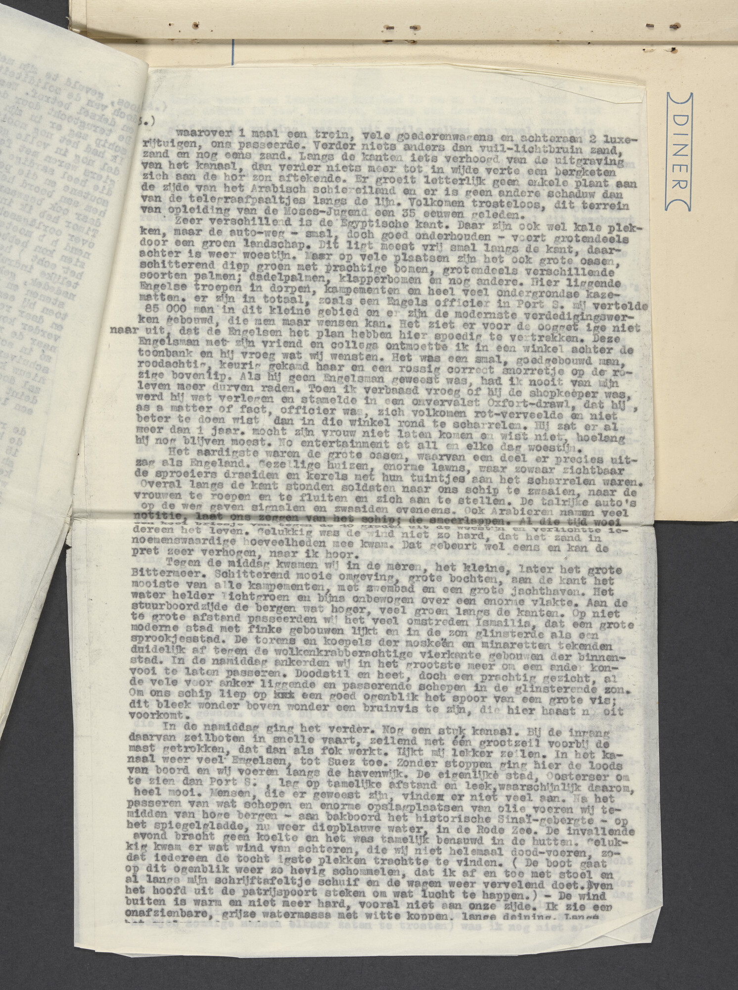 2023.0583; Fotoalbum met reisverslag van Kurt Lewin van een reis met ms. Oranje in juli-augustus 1953; fotoalbum