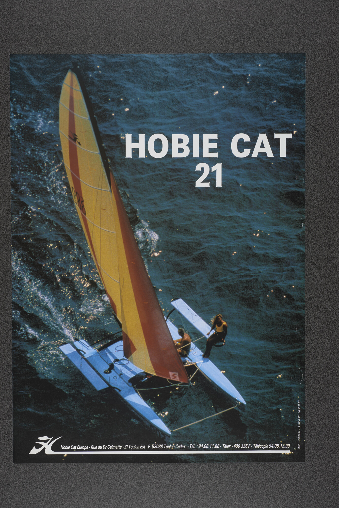 2015.4714; Reclameaffiche van Hobie Cat Europe voor de catamaran Hobie Cat 21; reclameaffiche