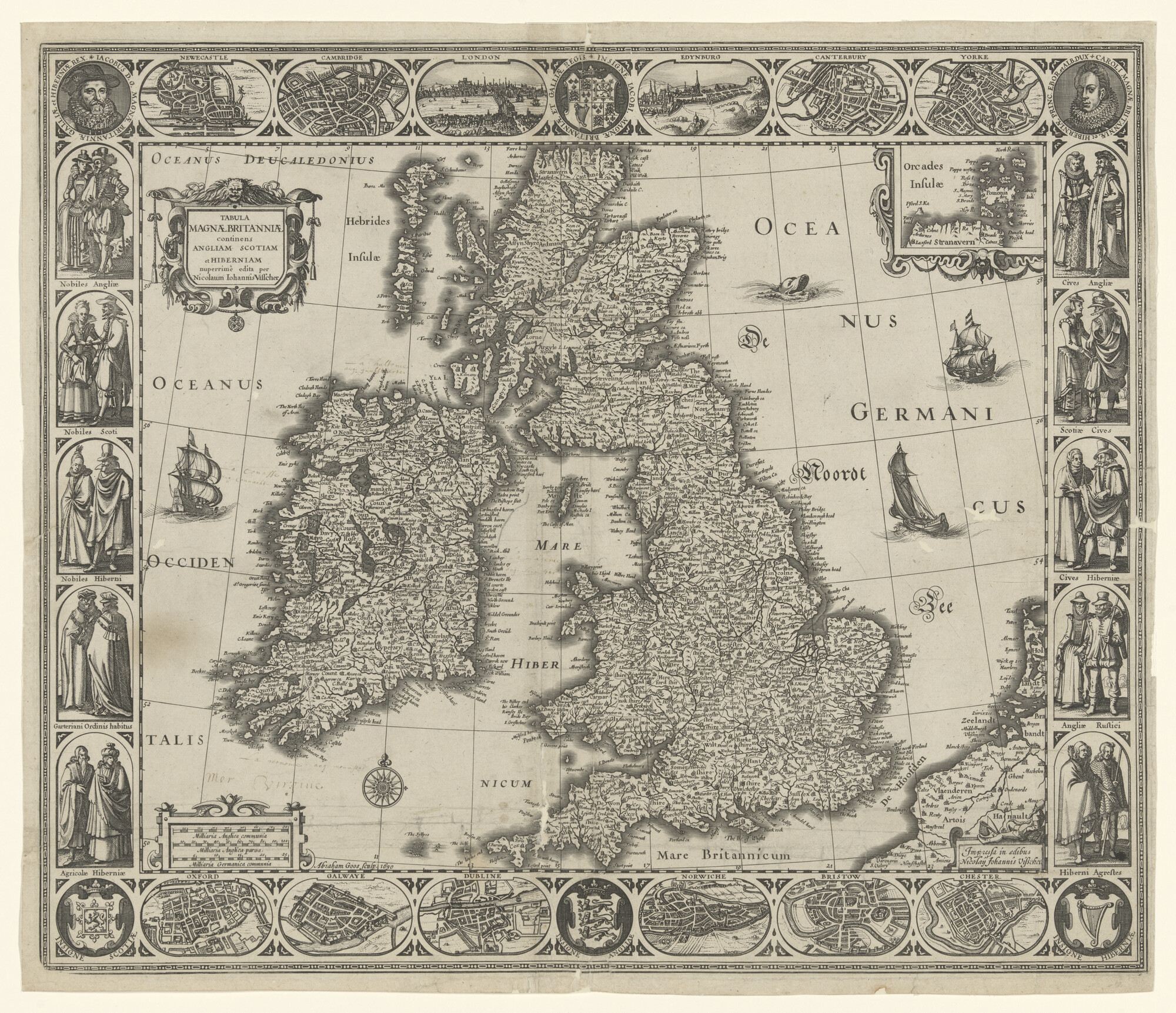 1997.3618; Tabula MAGNÆ BRITANNIÆ; landkaart