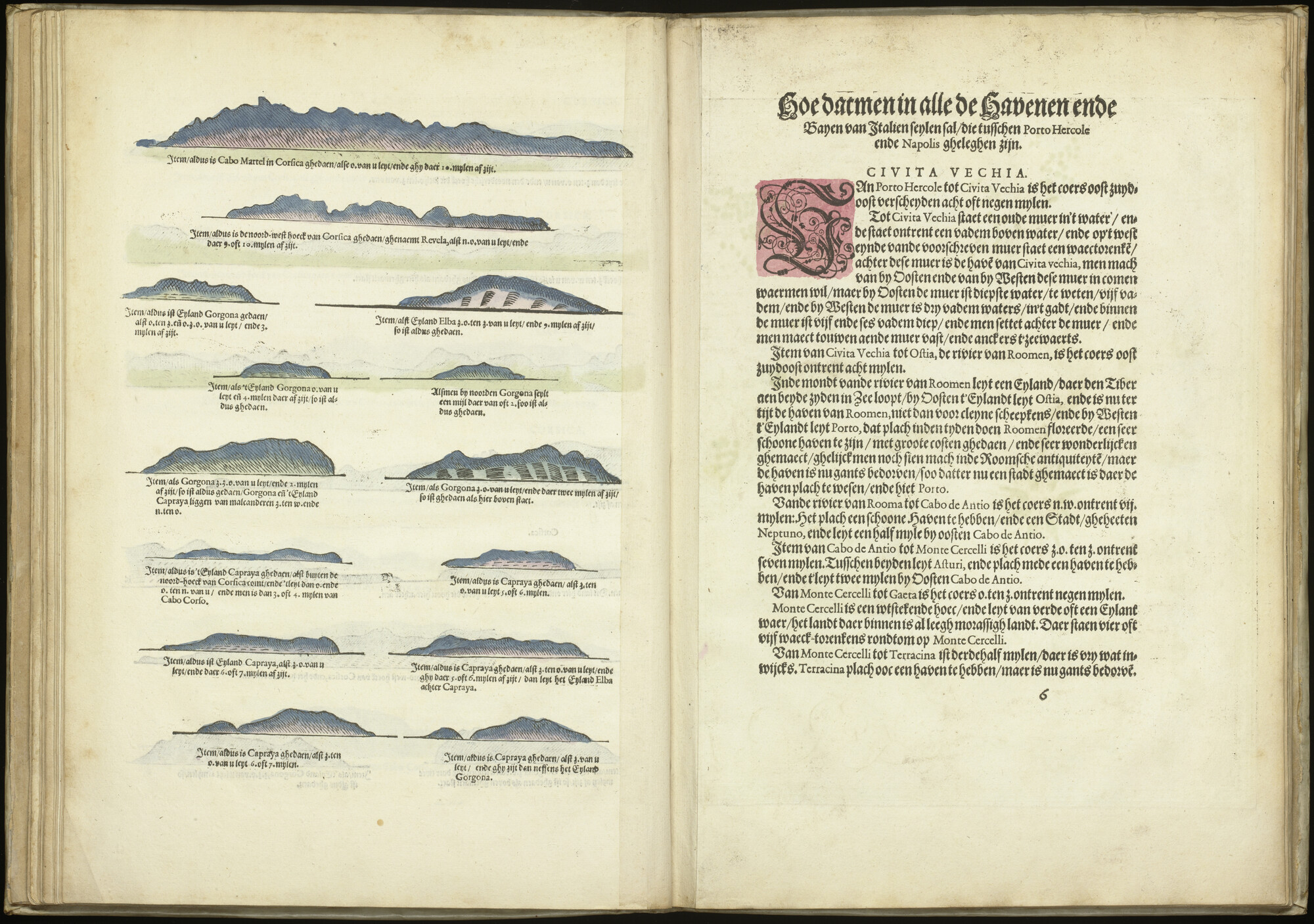 A.0145(057) [kaart 029]; Kustaanzichten van Corsica, Elba en Gorgona; kaart