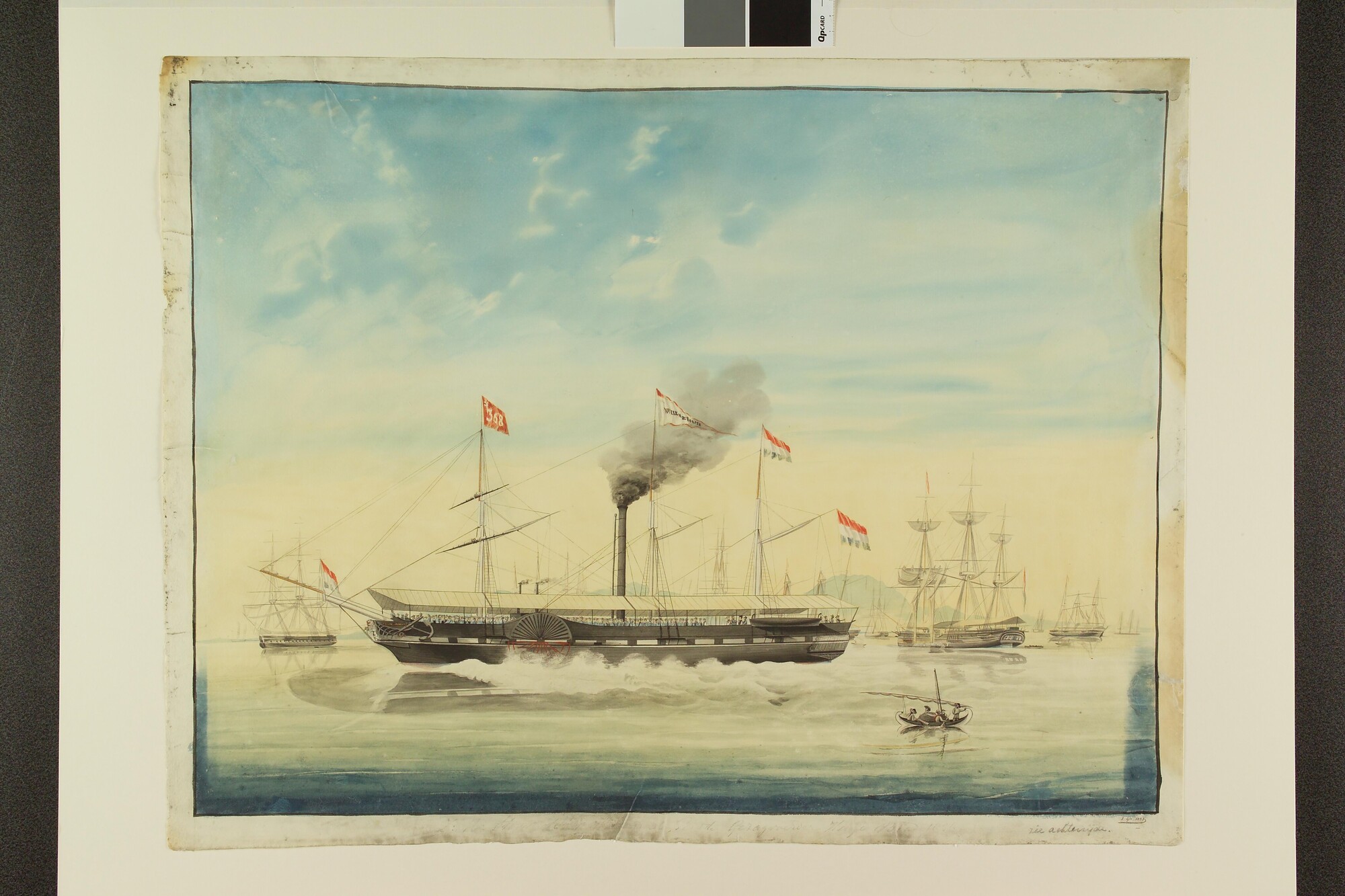 A.0839(01); Het raderstoomschip Willem de Eerste; tekening