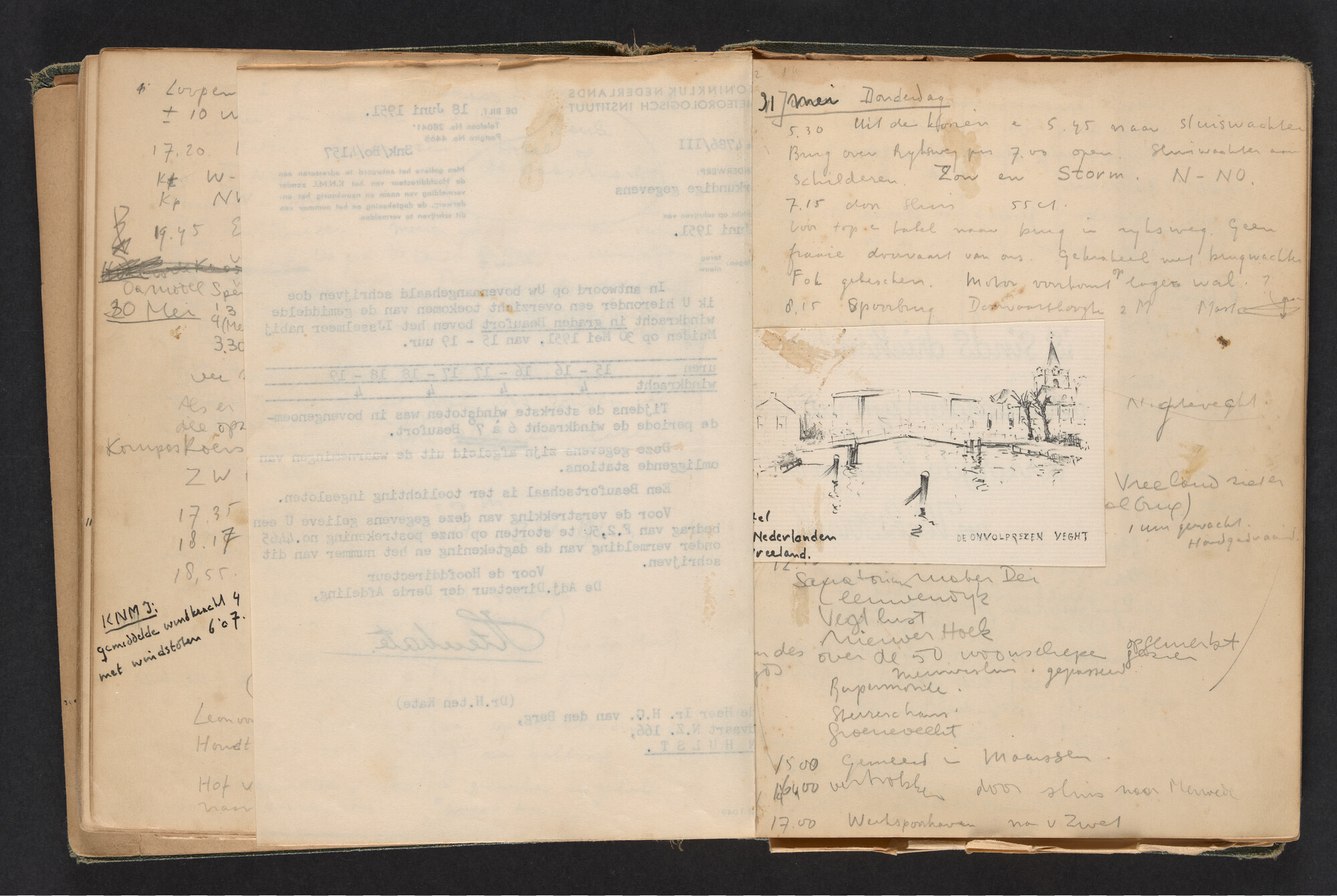 2017.0790; Logboek c.q. fotoalbum van reizen met zeeschouw Grutto in Nederland, 1949-1951; logboek