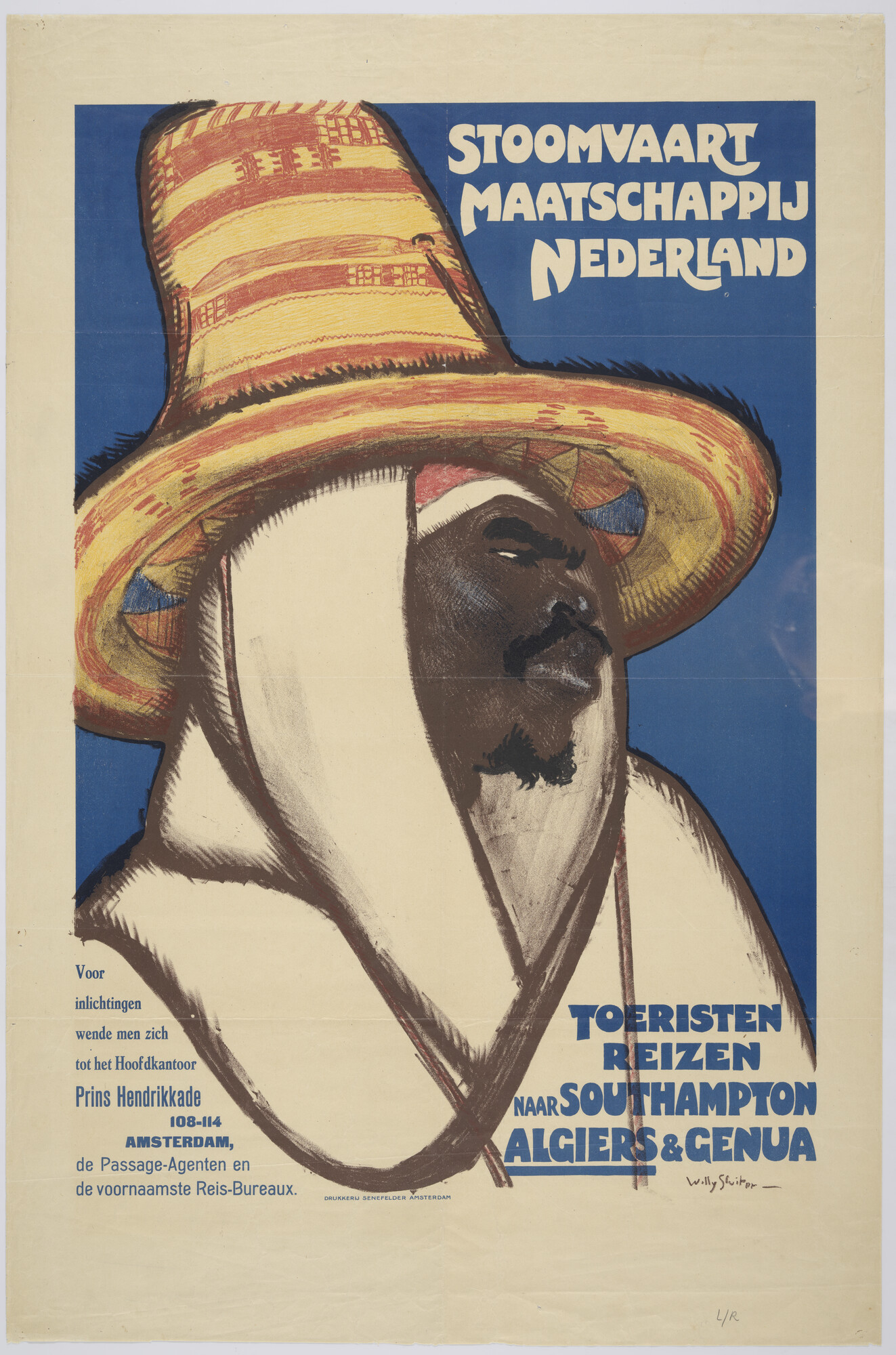 1989.0686; Affiche van de Stoomvaart Maatschappij 'Nederland'; affiche
