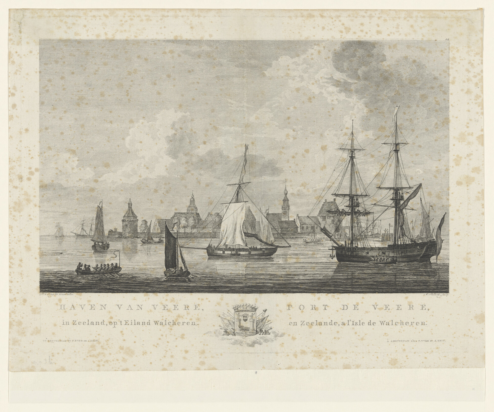 A.0149(0735); Haven van Veere, in Zeeland, op 't Eiland Walcheren; prent