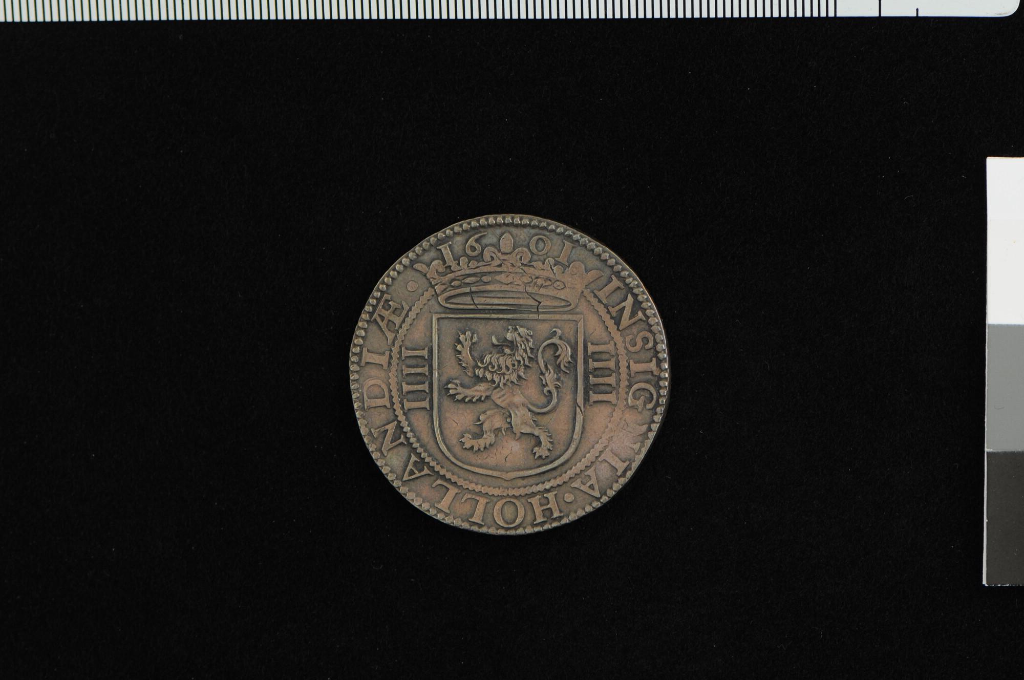 S.0839(01)1; Zilveren reaal van achten van de Verenigde Amsterdamse Compagnie, 1601; munt