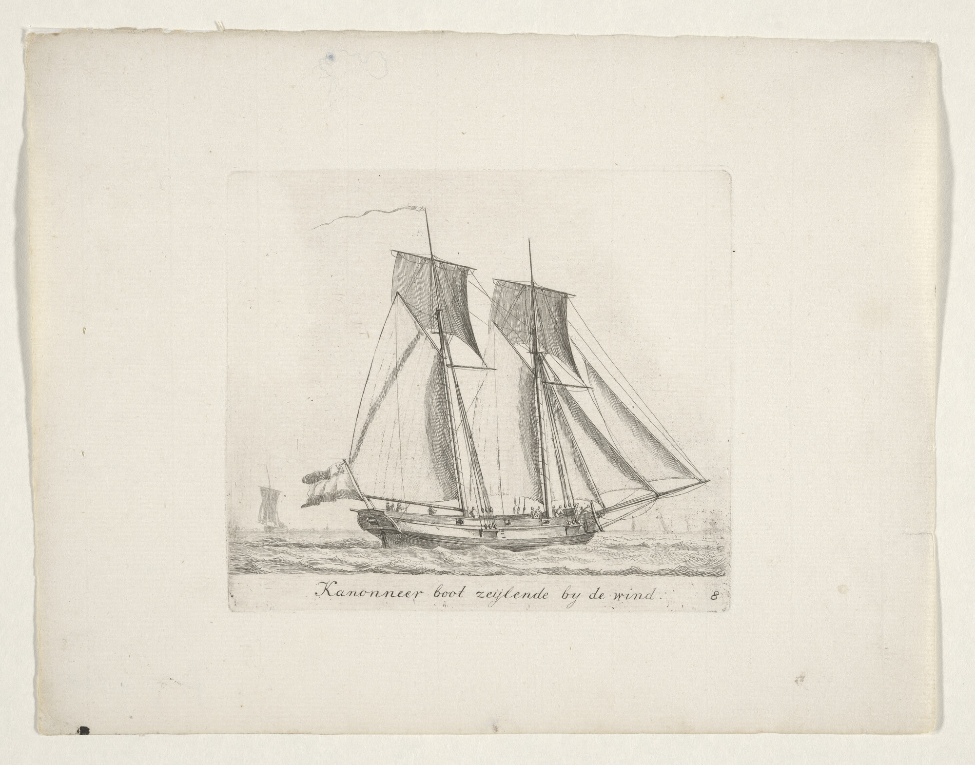 A.0072(08); Prent van een kanonneerboot; prent