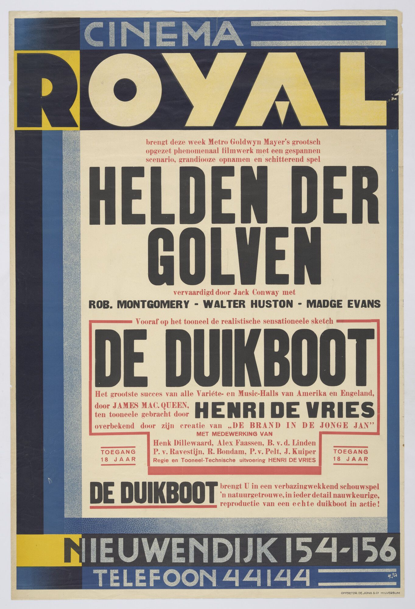 2009.0262; Affiche van Cinema Royal te Amsterdam; affiche