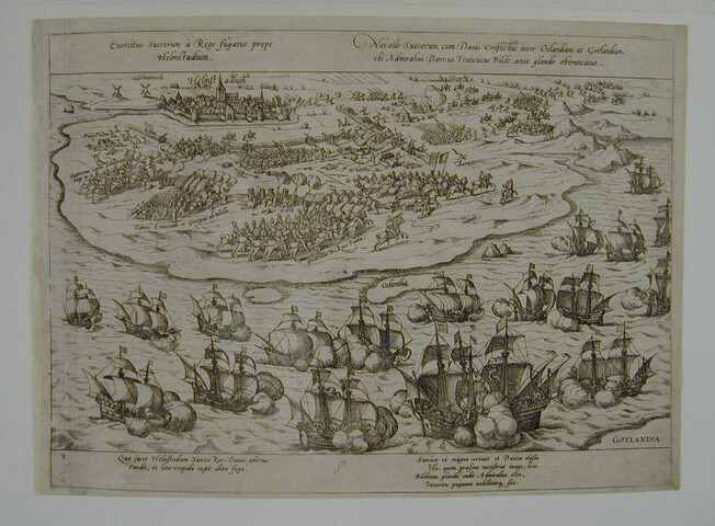 A.0145(027)376; Het Zweedse leger bij Helmsted verslagen door de Denen; prent