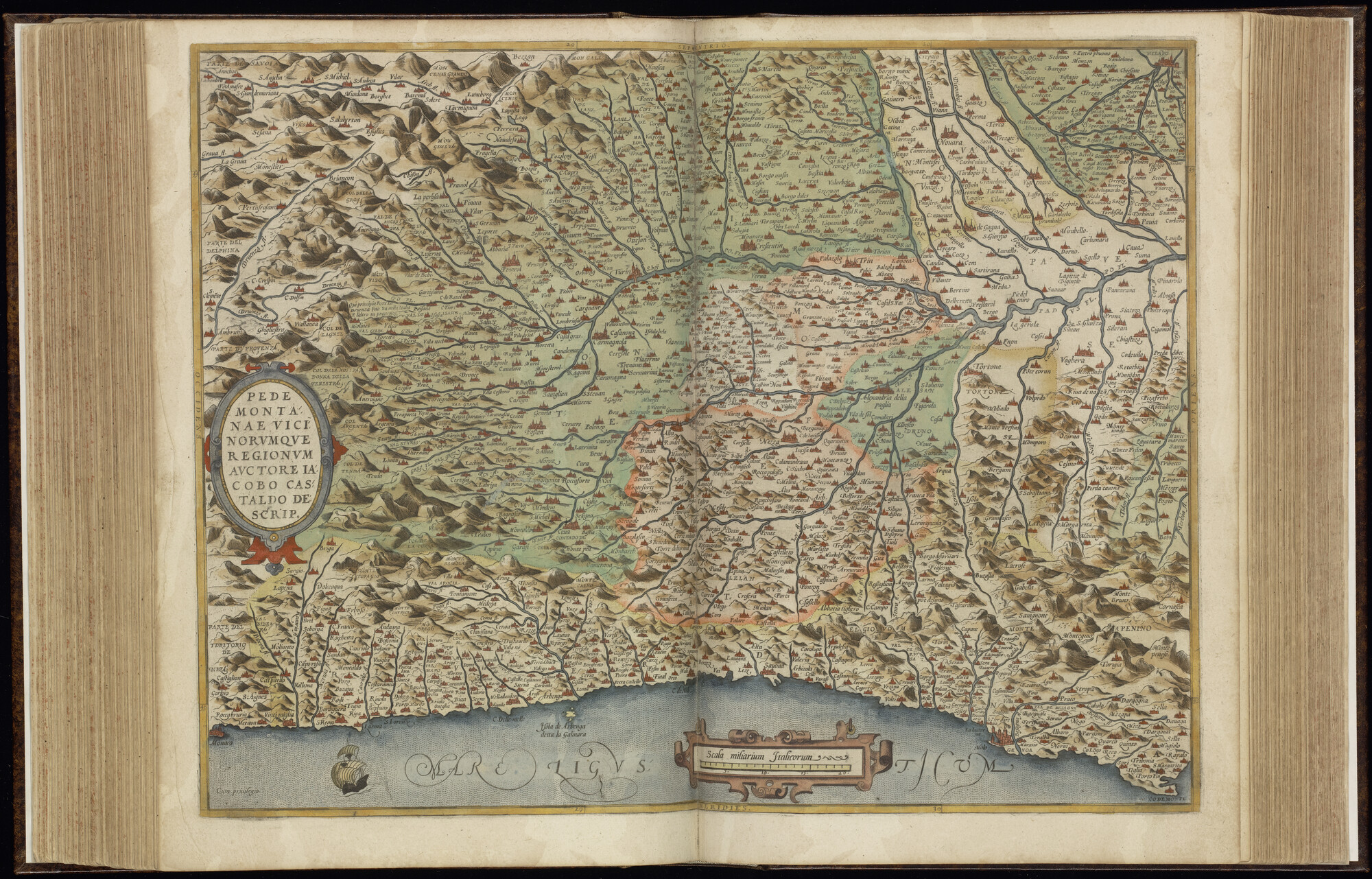 A.0145(042) [kaart 065]; Kaart van Noordwest-Italië tussen Genua, Turijn en Monaco met de Alpen; kaart