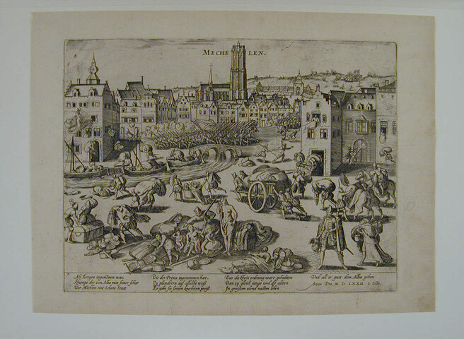 A.0145(027)122; Plundering van Mechelen door Alva, 1 oktober 1572; prent