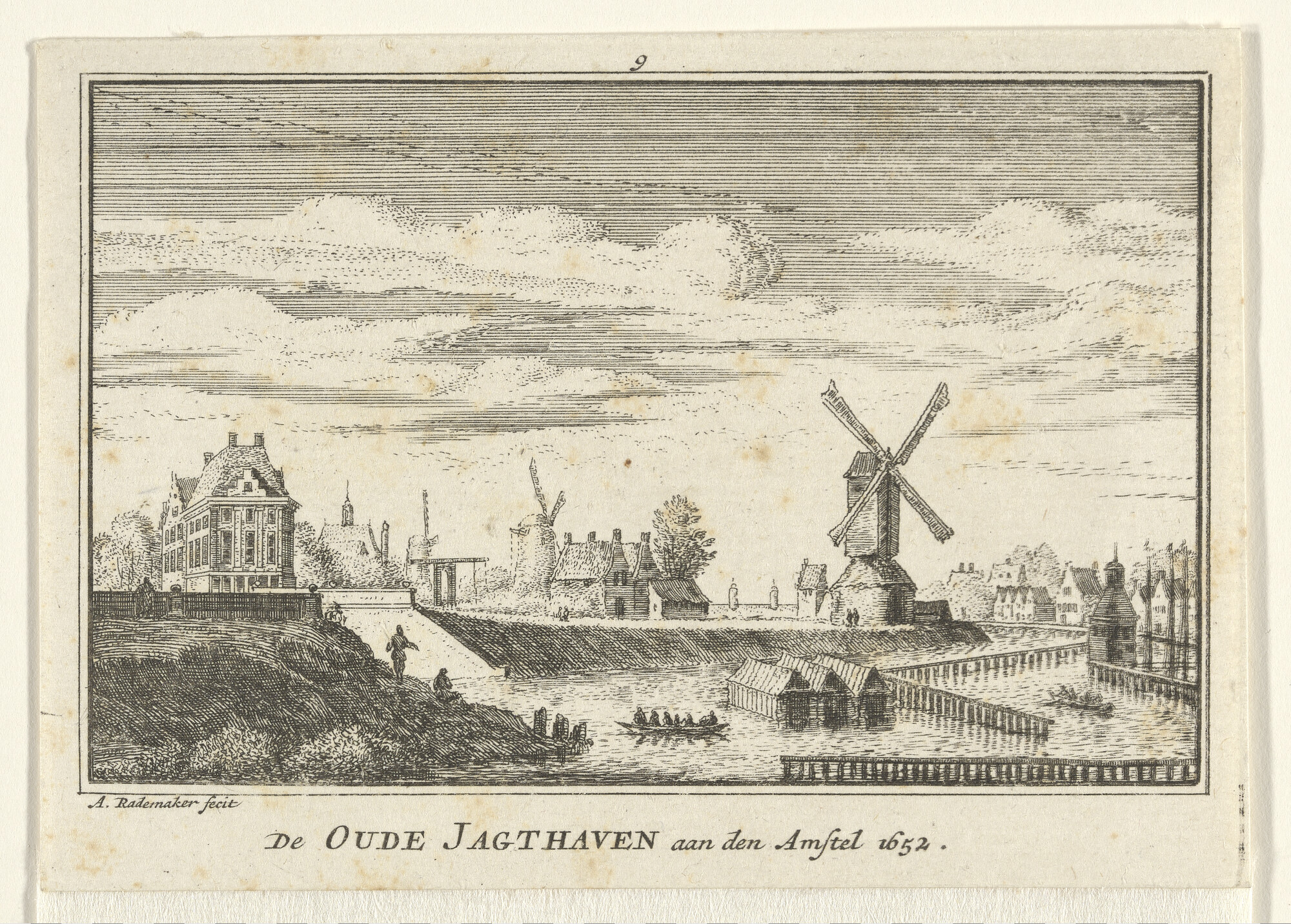 A.0463(04); De oude jachthaven aan de Amstel in Amsterdam, in 1652; prent