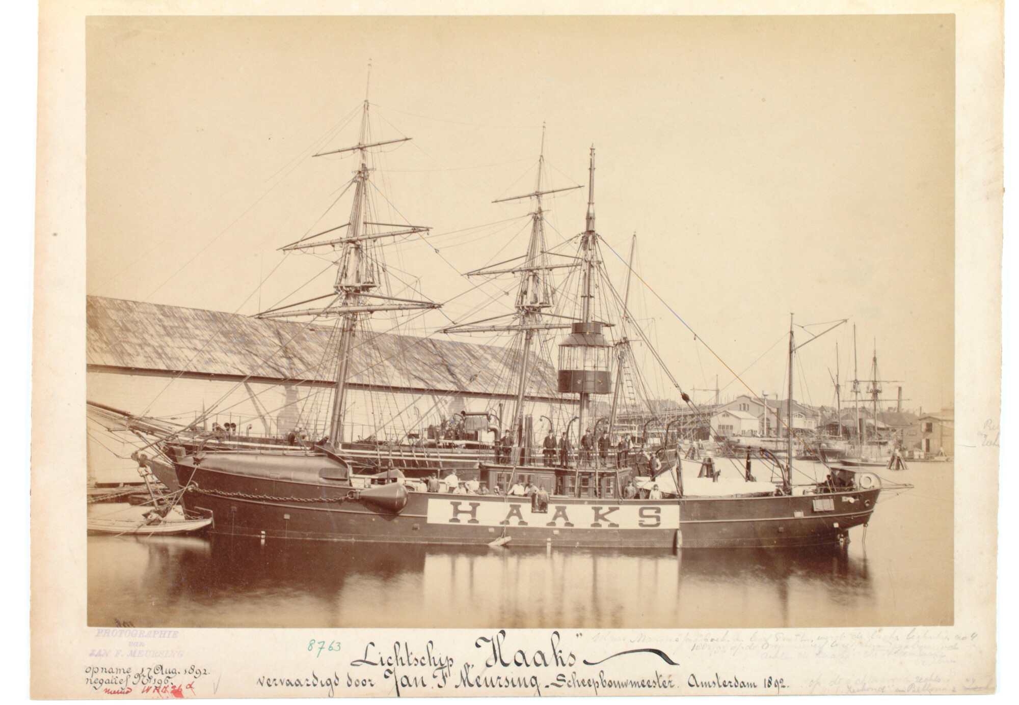 S.1156(06)175; Het lichtschip 'Haaks', gebouwd tussen april 1891 en juli 1892; foto