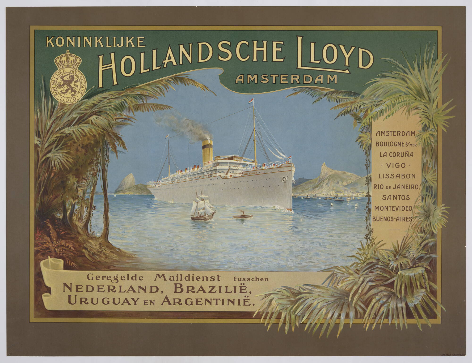 1993.3285; Affiche van de Koninklijke Hollandsche Lloyd; affiche