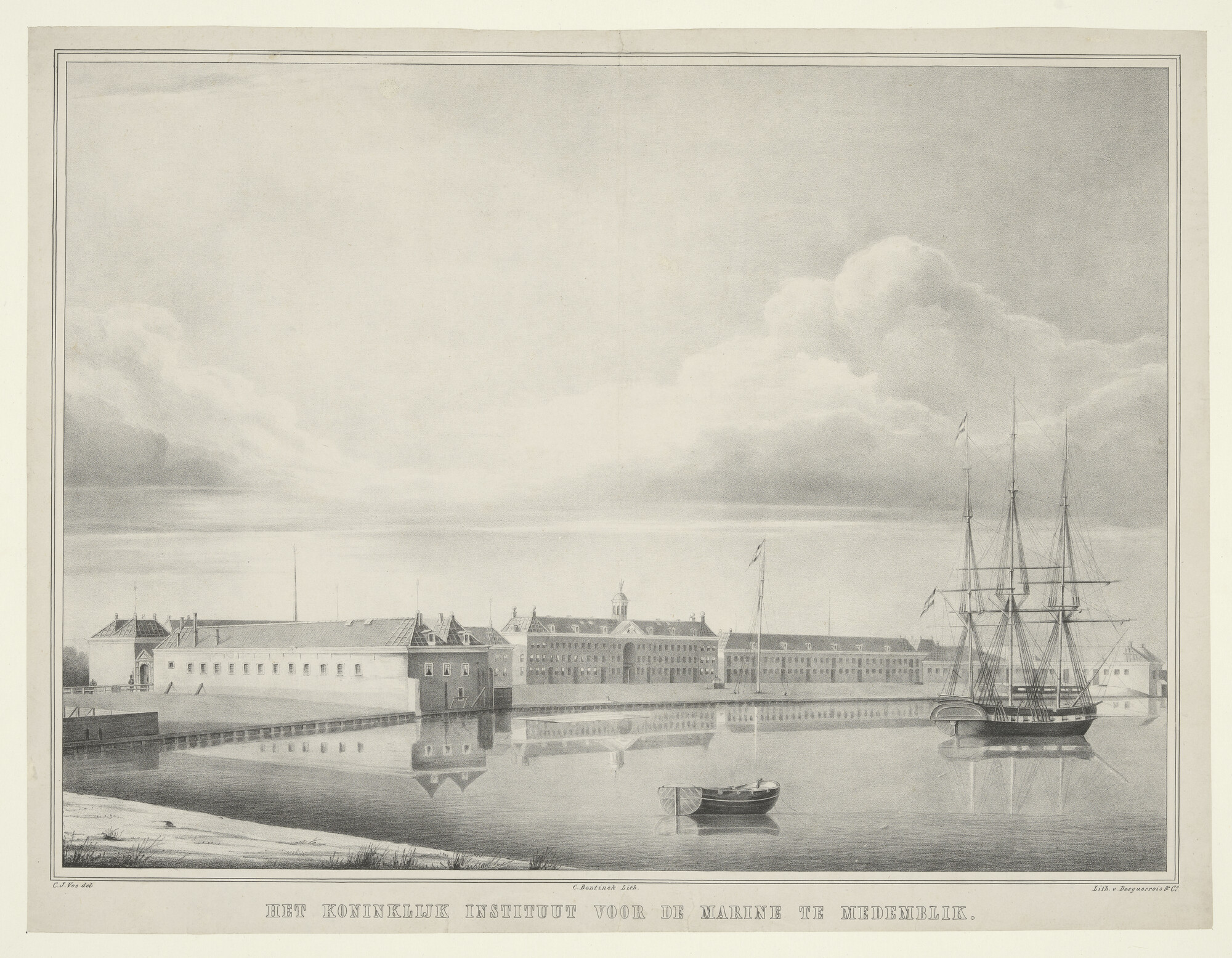 A.1721; Het Koninklijk Instituut voor de Marine te Medemblik; prent