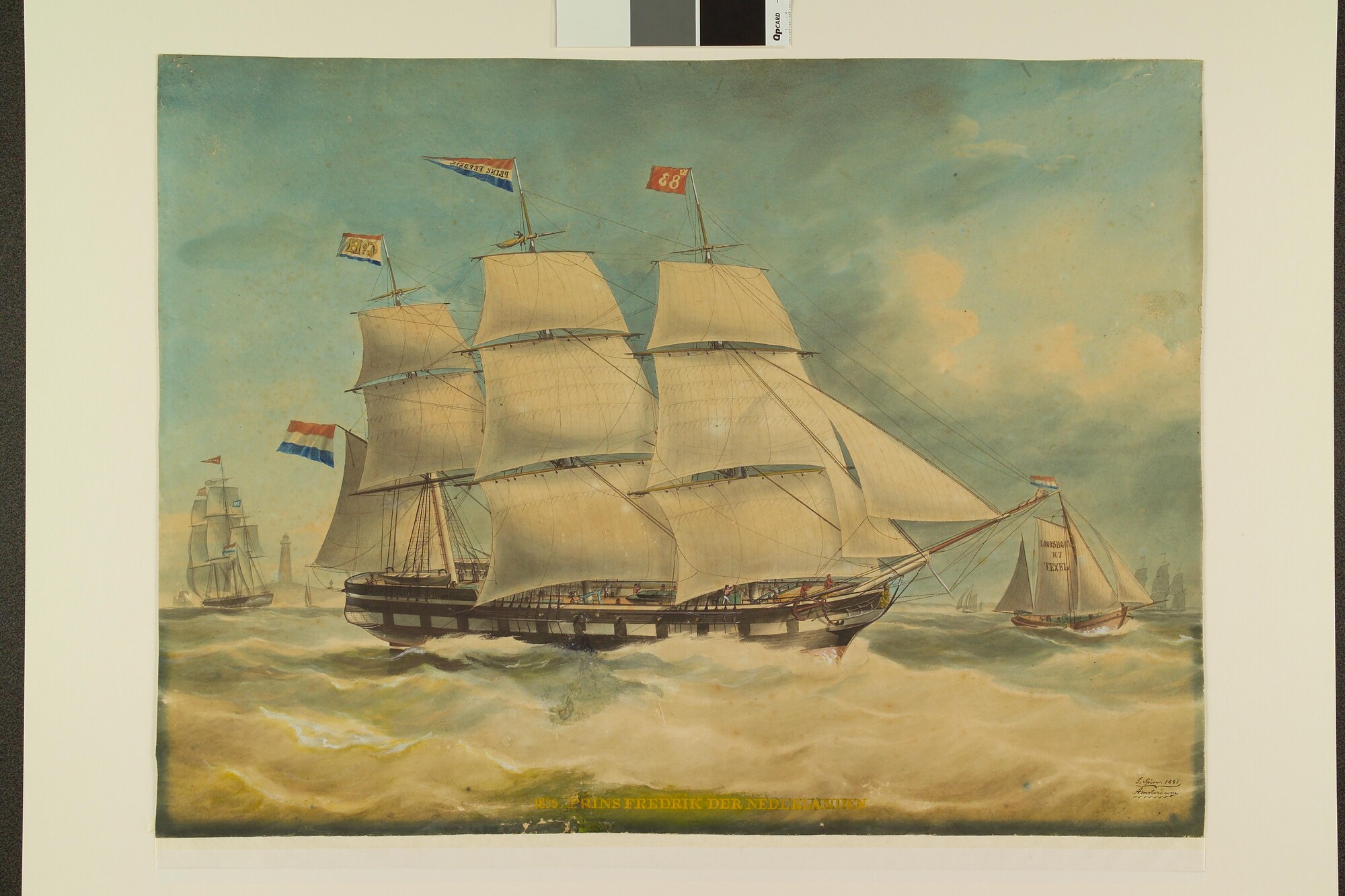 A.2223(01); Het fregatschip Prins Frederik der Nederlanden; tekening