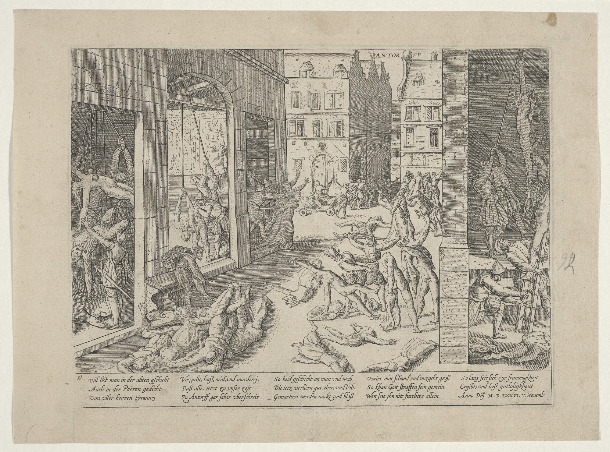 A.0145(027)154; Spaanse Furie te Antwerpen, 5 november 1576; prent