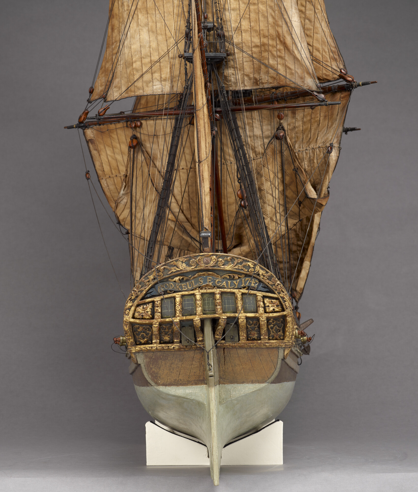 S.1198; Model van het koopvaardijschip D'Keulse Galy; scheepsmodel