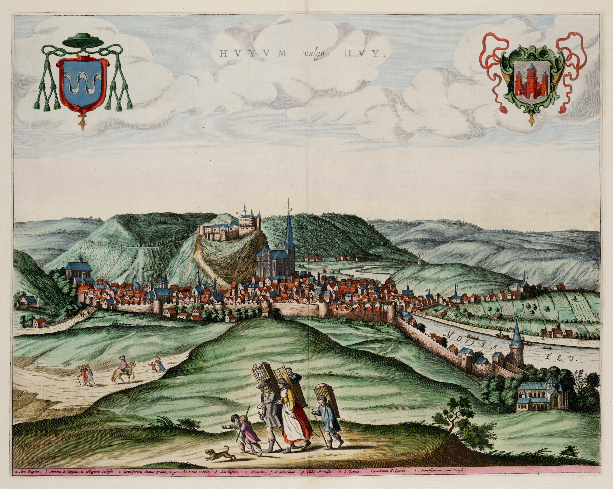 S.1034(16) [kaart 094]; Gezicht op Huy; prent