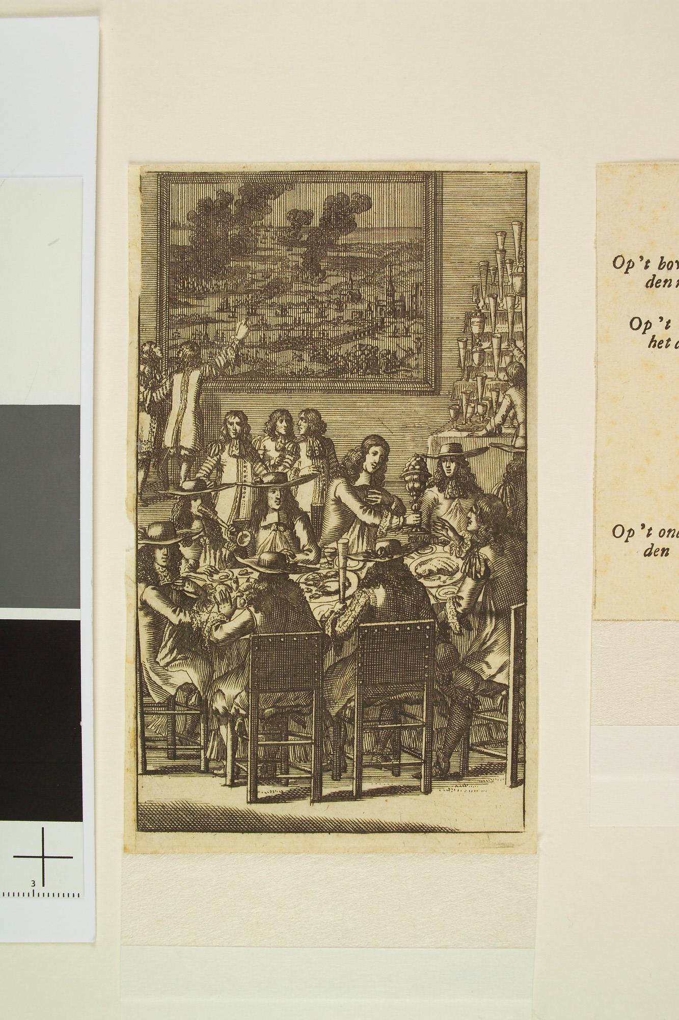 A.0785(03)10; Cornelis de Witt met enkele gasten aan tafel; prent