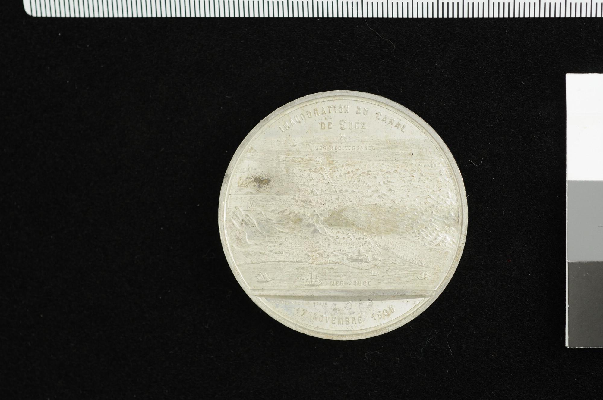 A.3787(01); Penning op de opening van het Suezkanaal, 1869; penning