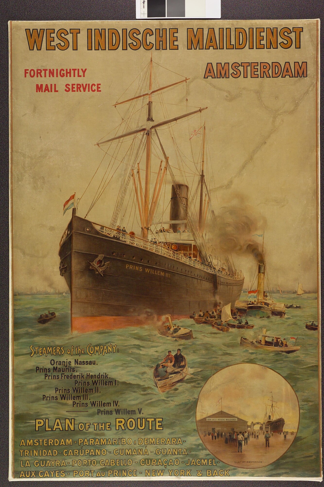 S.5748(01); De 'Prins Willem III' van de Koninklijke West Indische Maildienst; affiche
