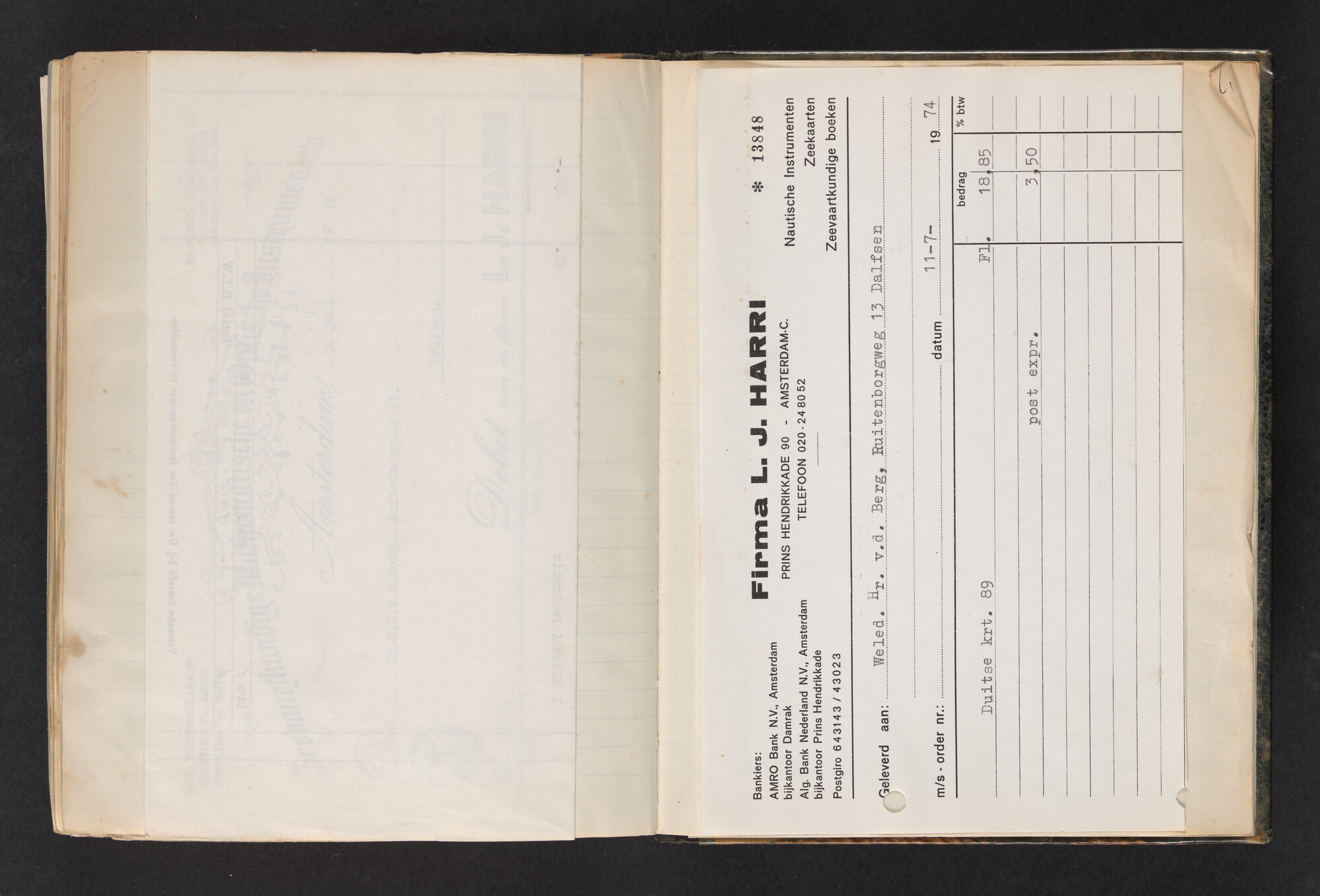 2017.0802; Logboek c.q. fotoalbum van reizen met zeeschouw Grutto (II) in Nederland, Duitsland en Denemarken, 1973-1974; logboek
