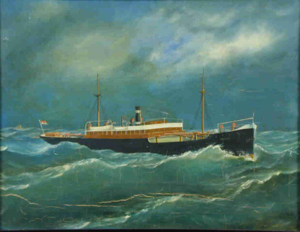 A.5058(01); Het ss. Uranus van de Koninklijke Nederlandsche Stoomboot Maatschappij; schilderij
