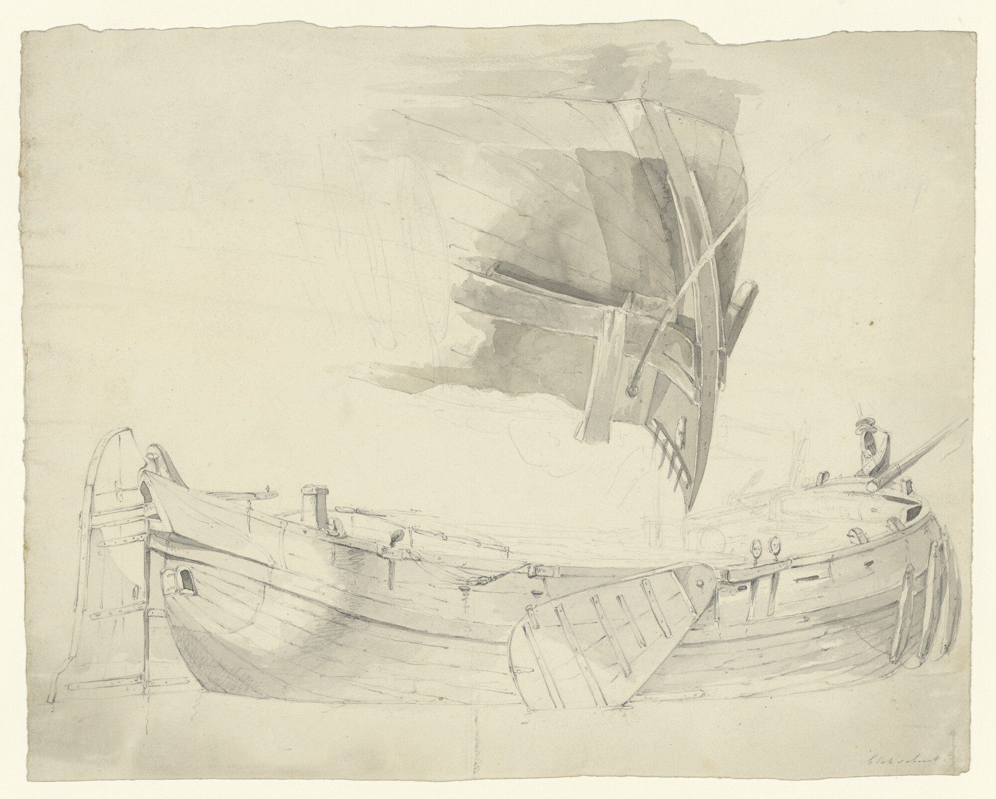 A.0151(124); Een Tjalk; tekening