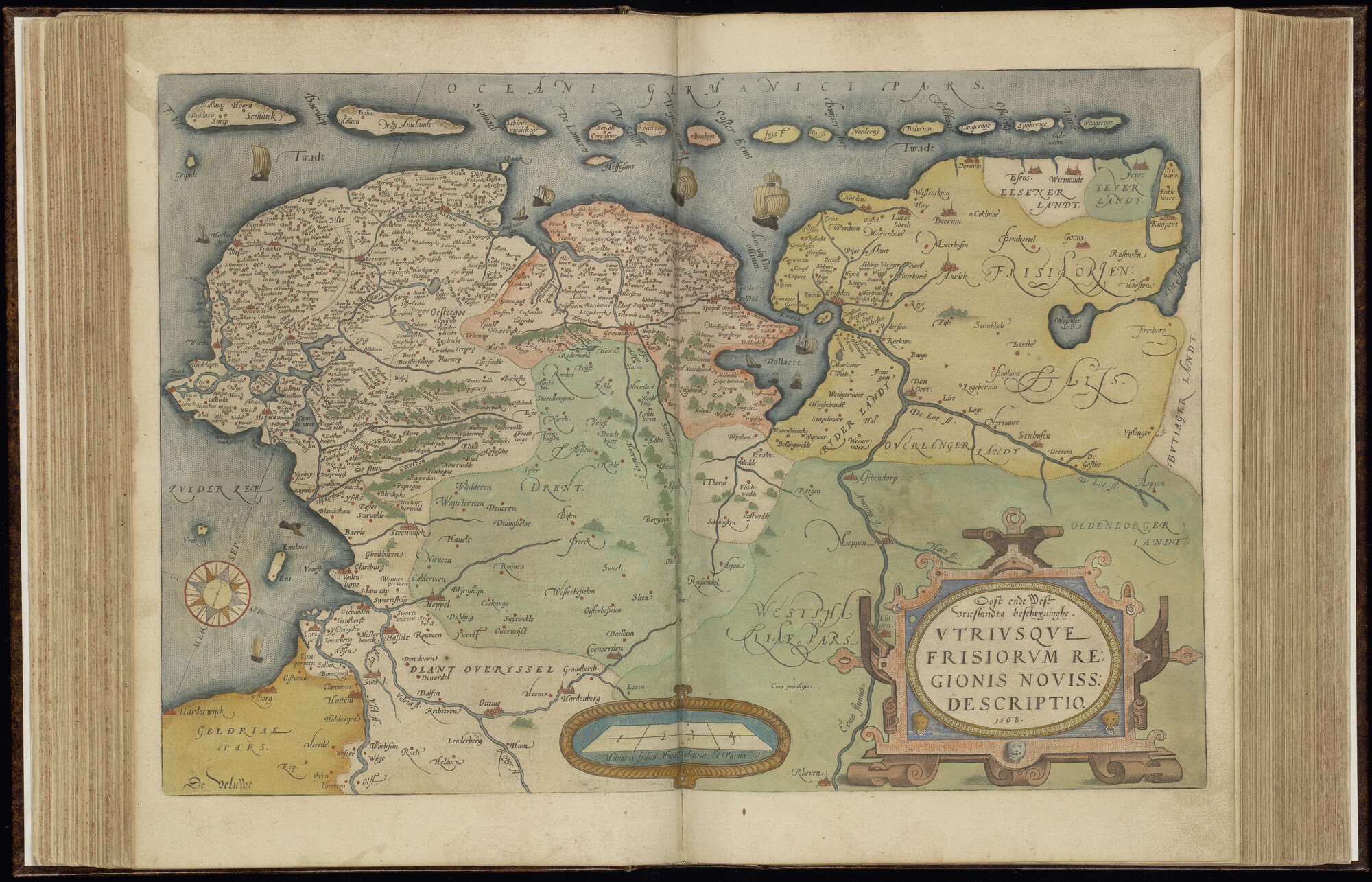 A.0145(042) [kaart 037]; Kaart van Noordoost-Nederland, Noordwest-Duitsland en de Waddeneilanden; kaart