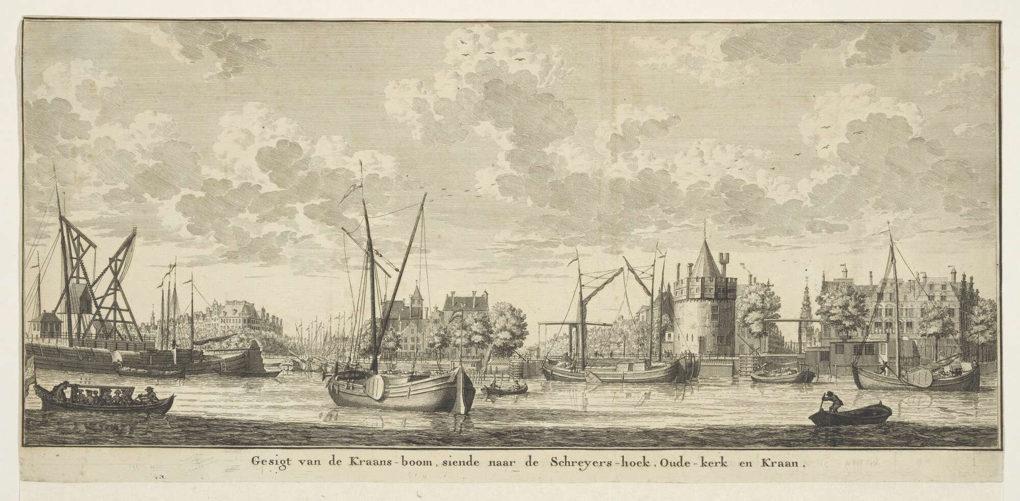 A.0482(01)a; Gezicht op de Kraansboom in het IJ; prent