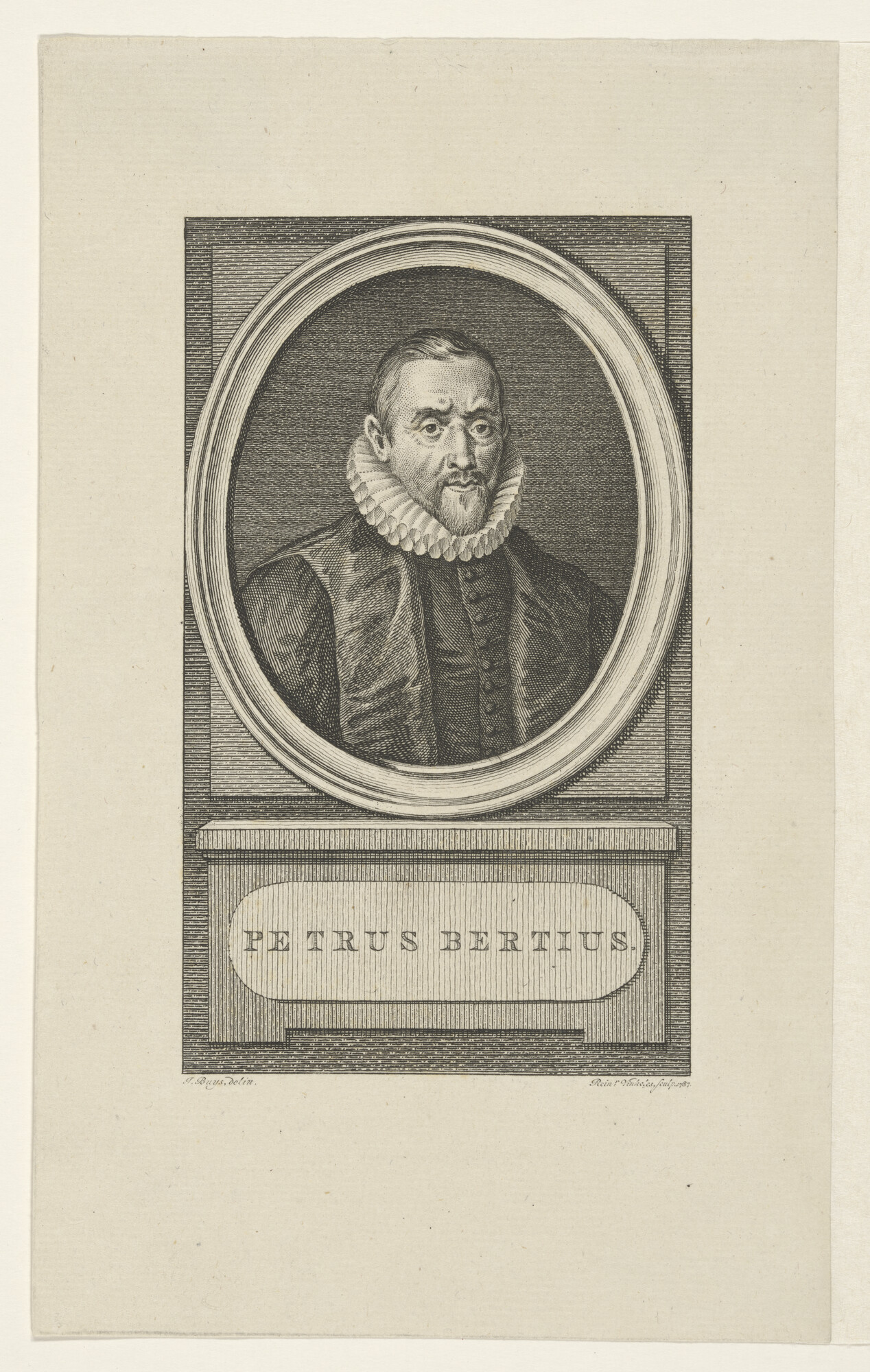 A.0075(068); Portret van Petrus Bertius, filosoof en cartograaf; prent