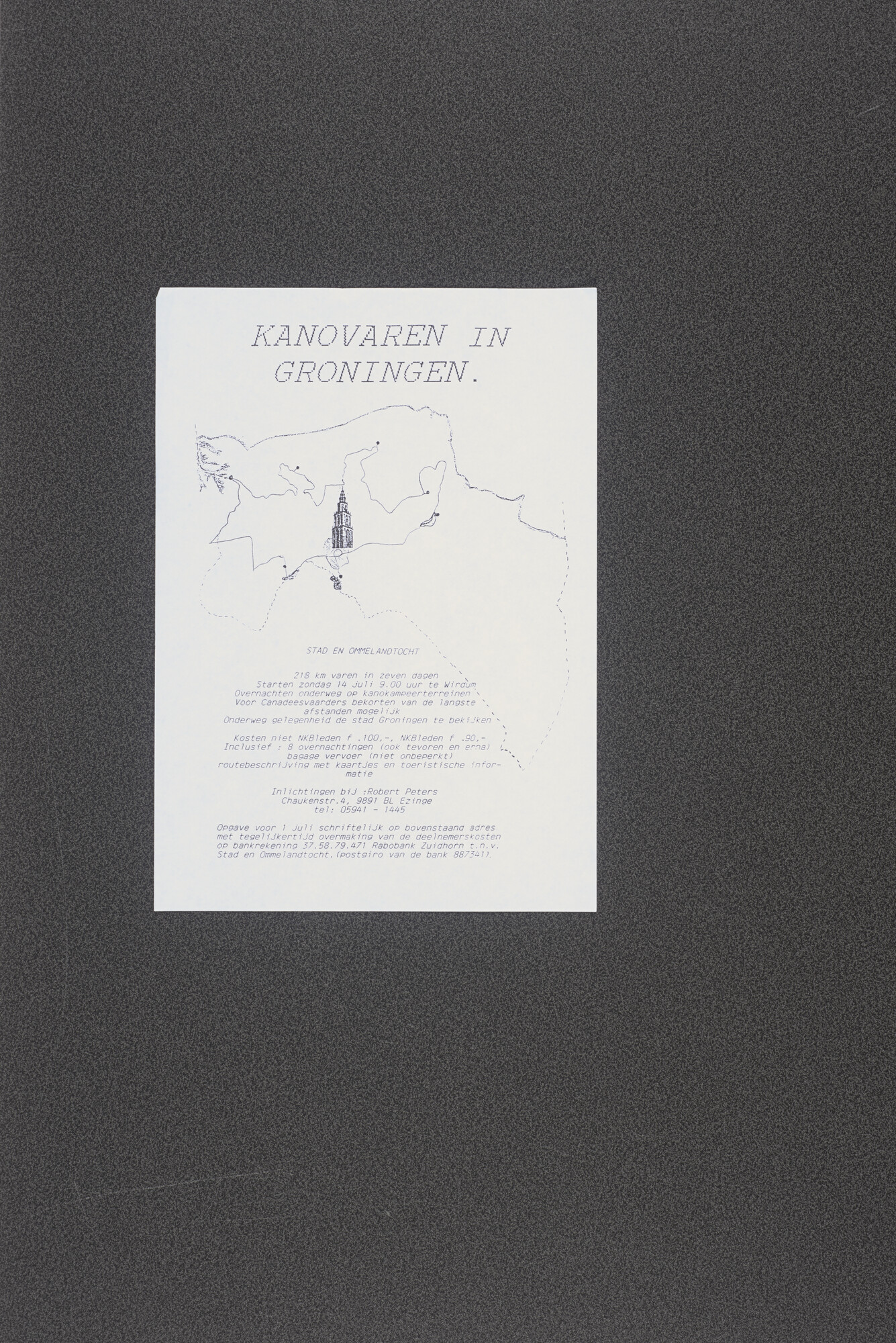 2015.4753; Affiche van de NKB voor een kanotocht door de provincie Groningen; affiche