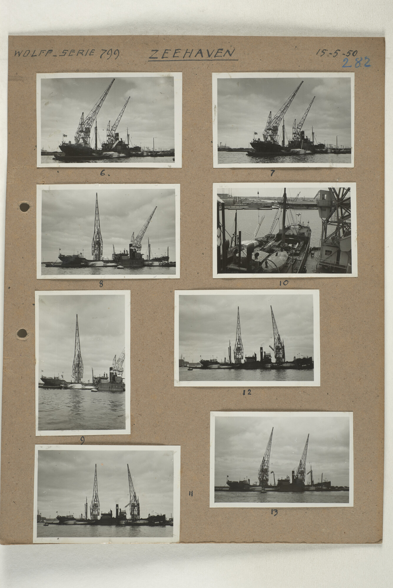 1998.2181; Omslag met een grote hoeveelheid proef foto's gemaakt in opdracht van de Gemeente Handelsinrichtingen en de Vereniging "de Amsterdamsche Haven" te Amsterdam.; omslag