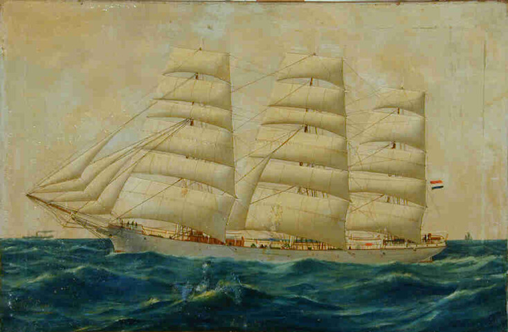 A.5718(02); Het fregat Hr.Ms. De Ruyter; schilderij