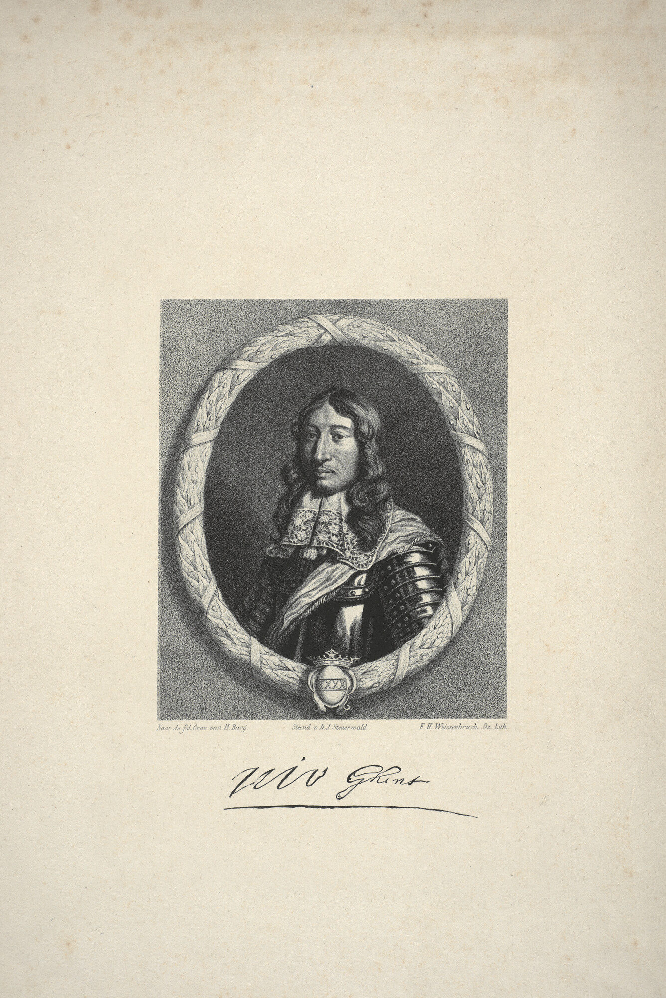 S.2644(01); Portret van Willem Joseph baron van Ghent; prent