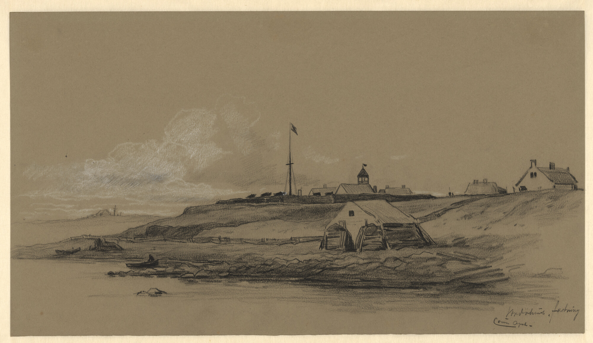 S.0394(07); Het havenhoofd van Vardö; tekening