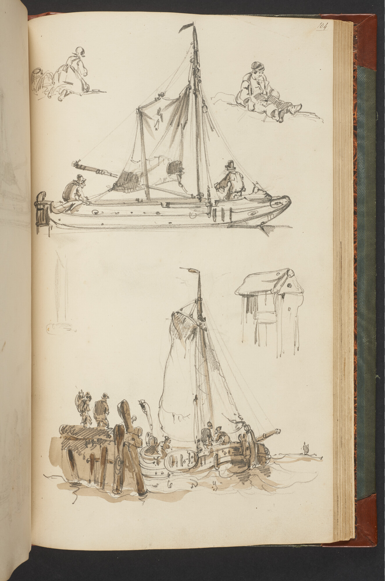 A.3222; Schetsboek met tekeningen door Albertus van Beest en Louis Meijer; schetsboek