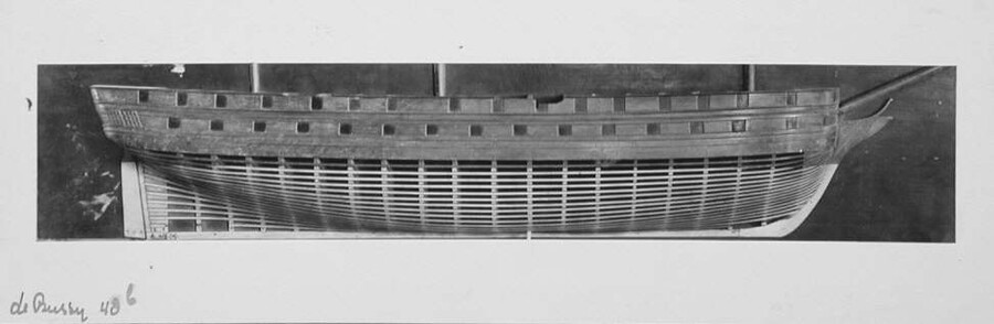 A.0415(02); Halfmodel van het fregat Zr.Ms. Prins van Oranje van 50 stukken; scheepsmodel