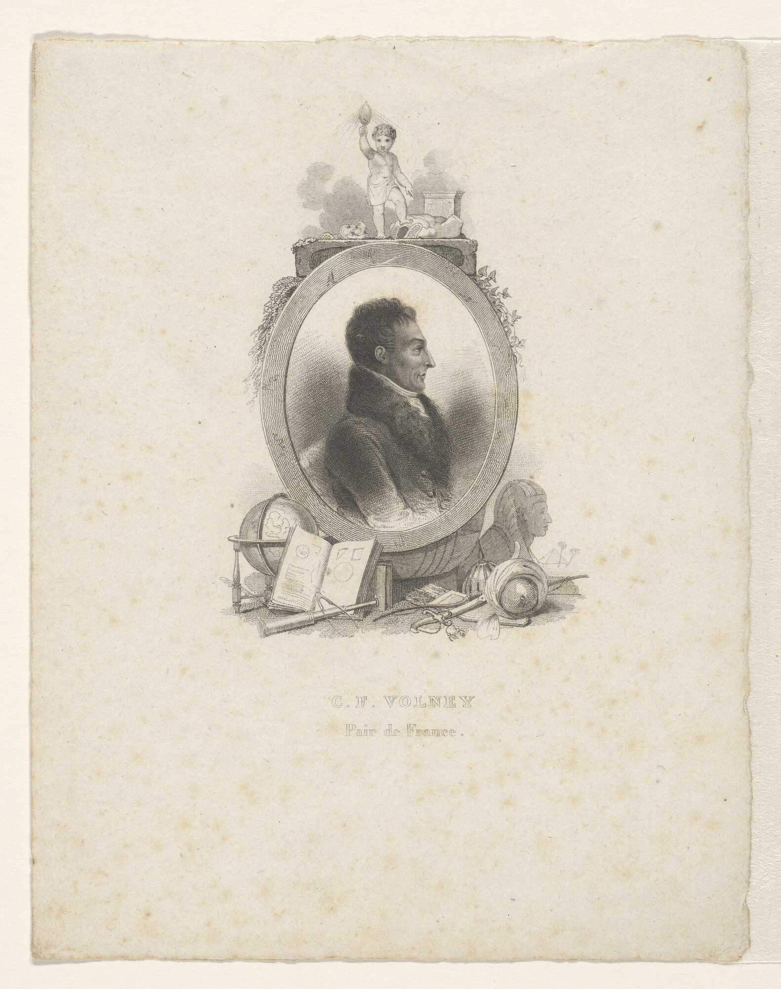 A.0075(189); Portret van C.F. Volney; prent
