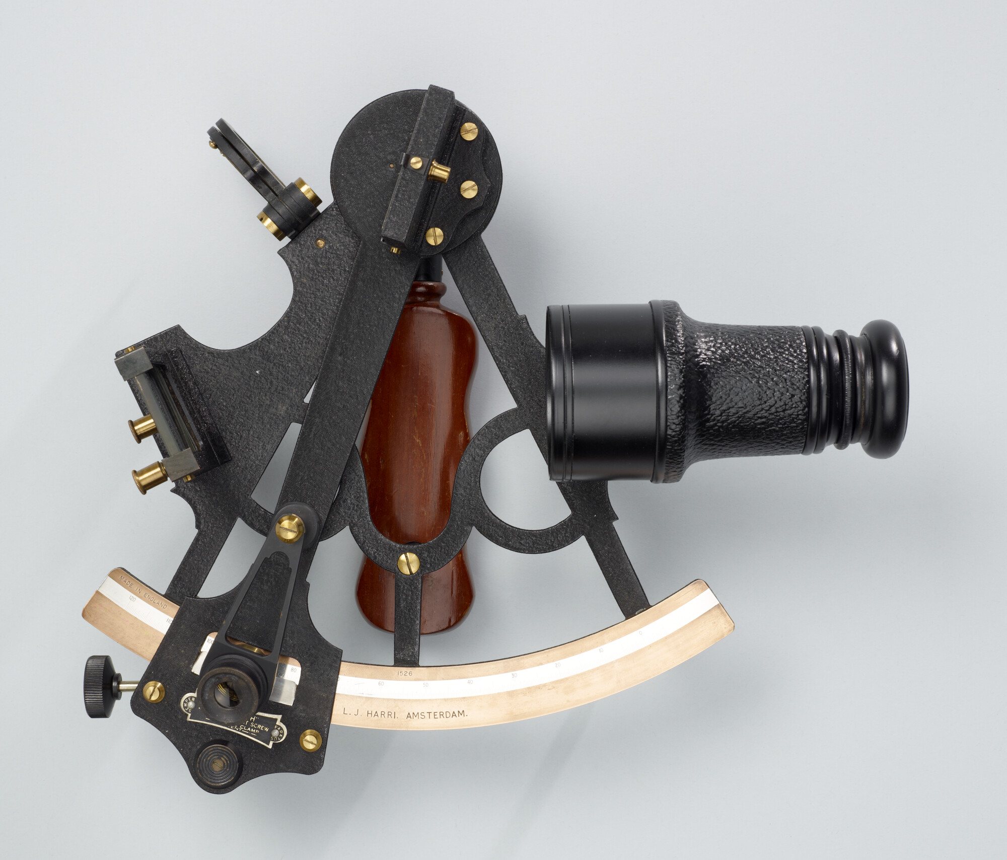 S.4526(01); Nachtsextant gemerkt L.J. Harri, Amsterdam, 1960 - 1970; sextant
