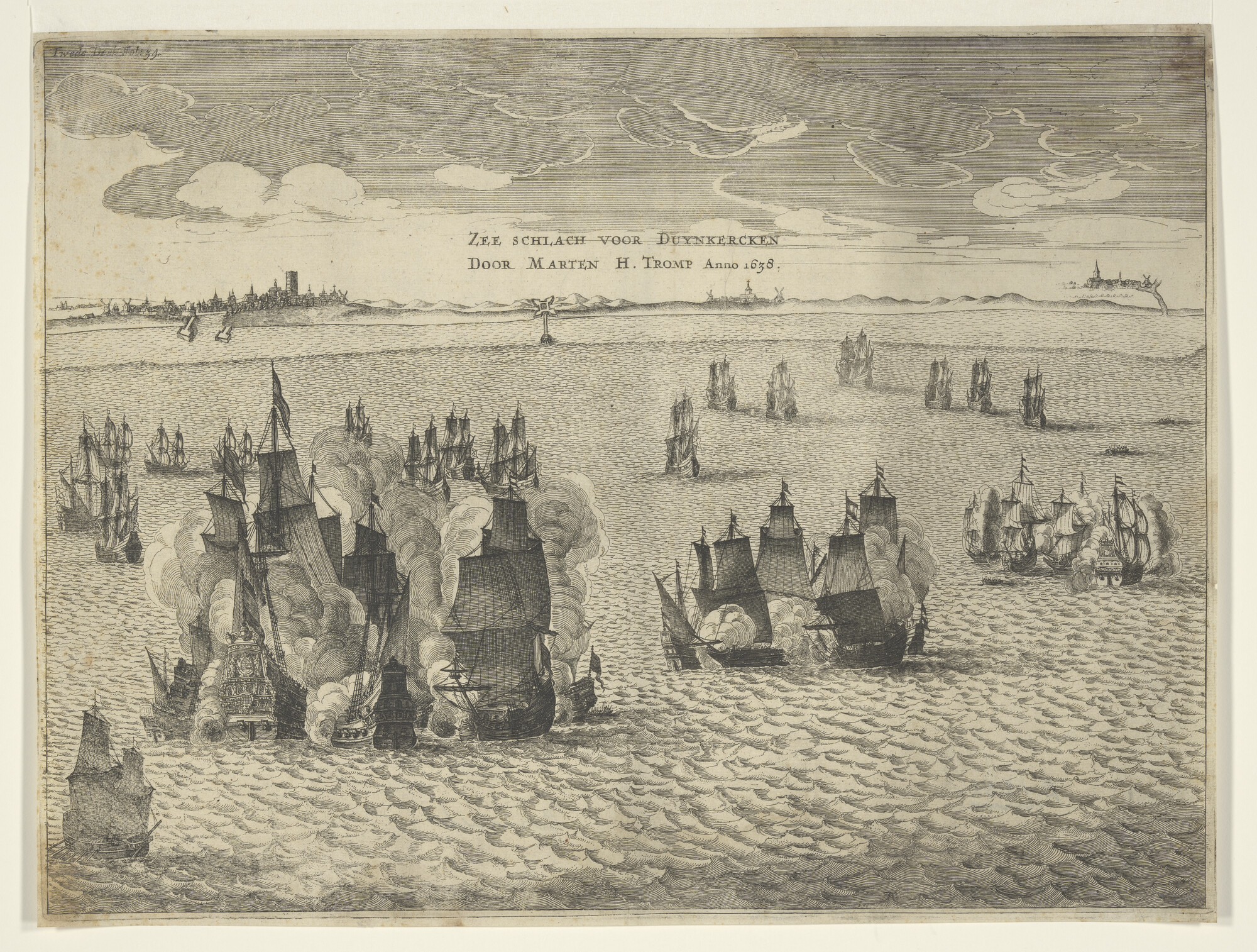 S.1282 [nr 0004]; De zeeslag van Duinkerken; prent