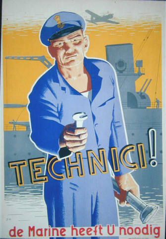 A.5755(07); Technici! de Marine heeft U noodig; affiche