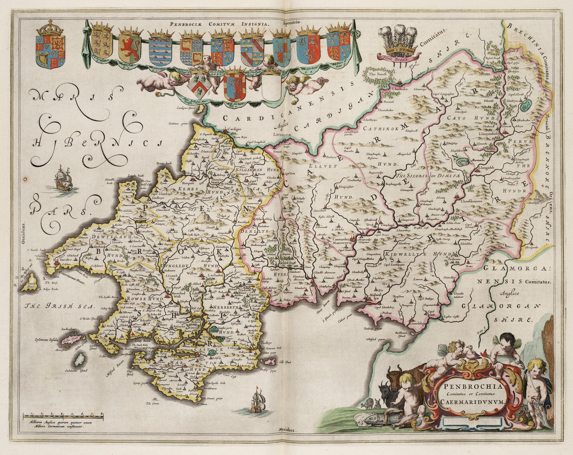 S.1034(04) [kaart 046]; Kaart van Pembrokeshire en Caermarthen; landkaart