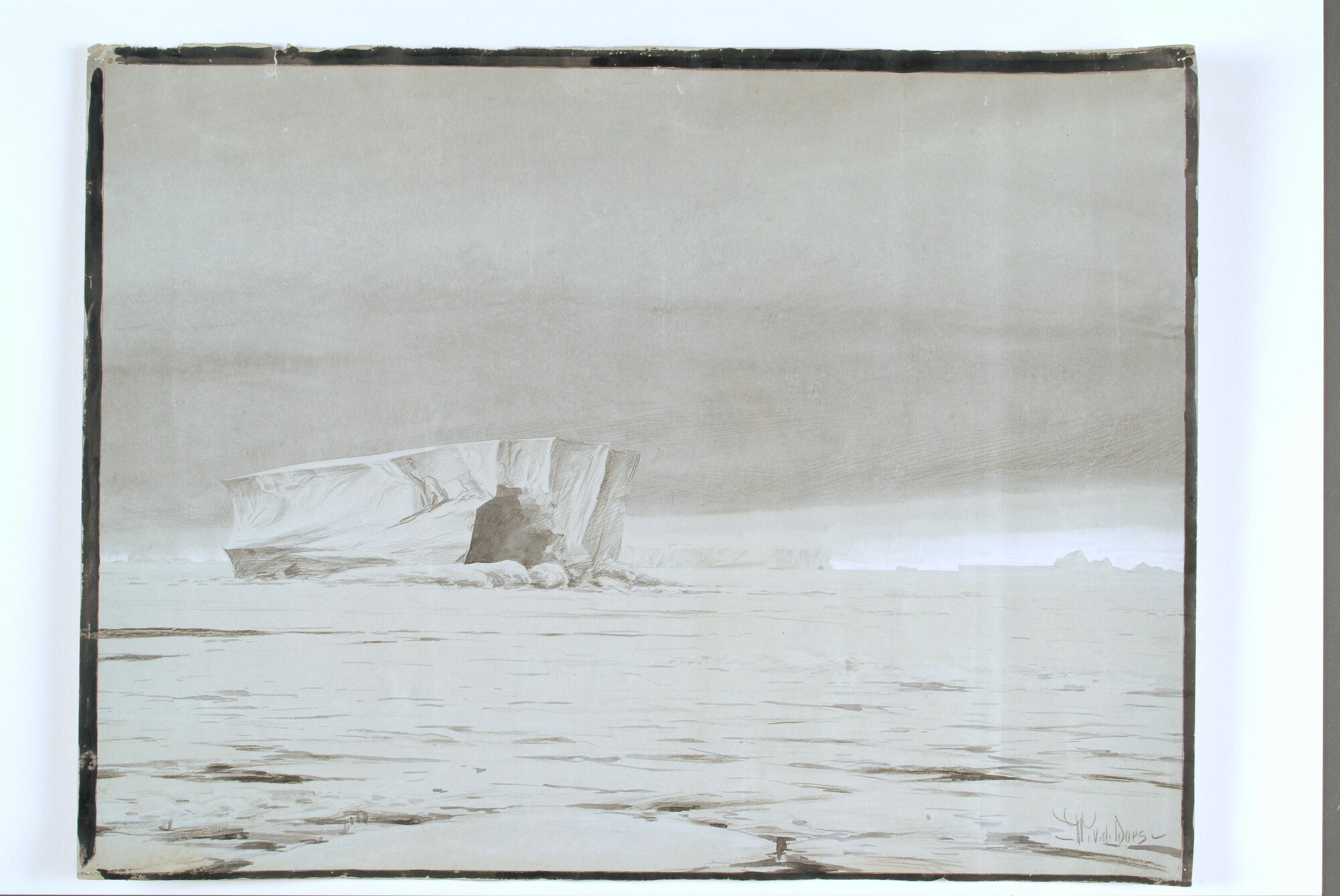2003.1371; IJsbergen temidden van pakijs; tekening